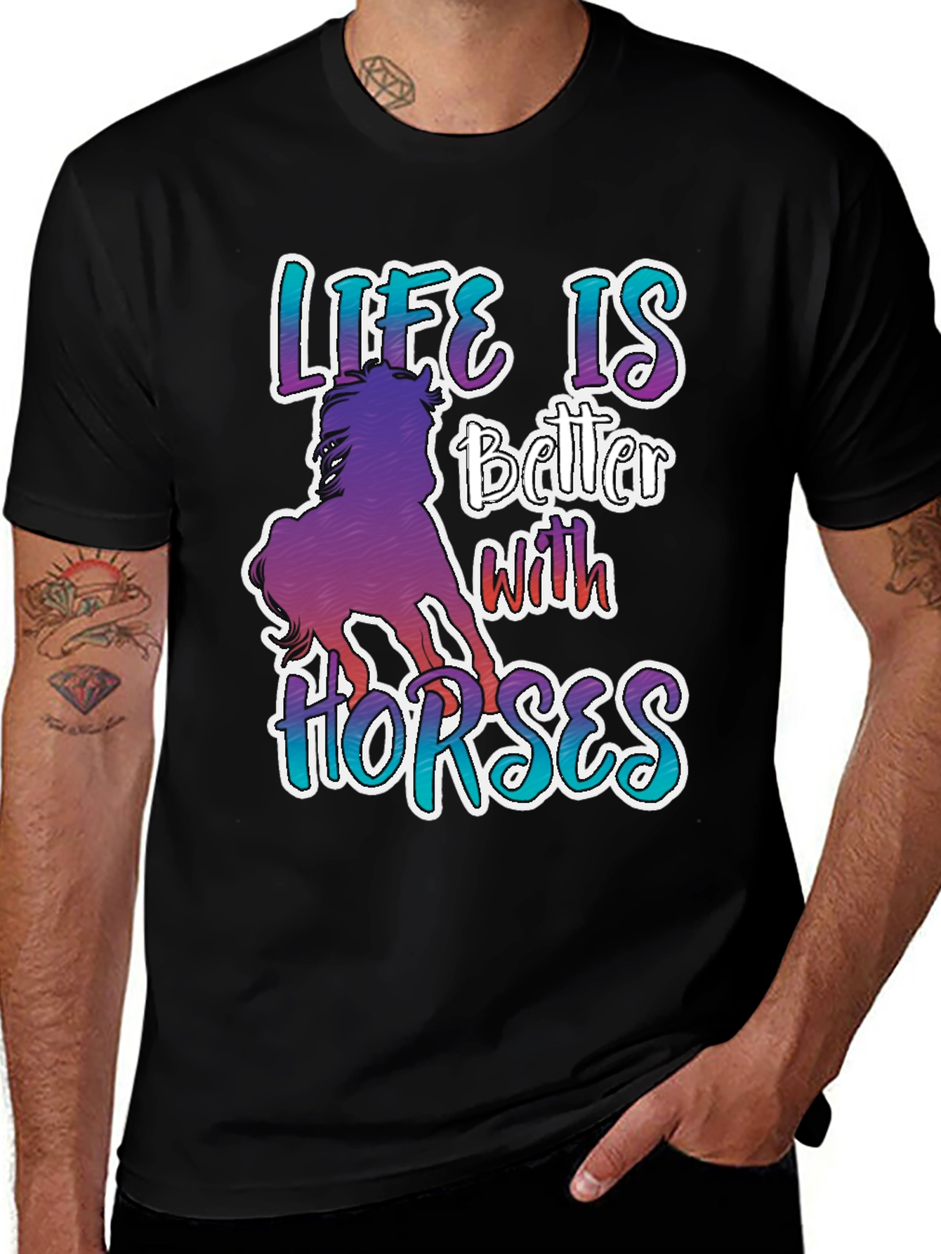 Life is Better with Horses Graphic T-Shirt