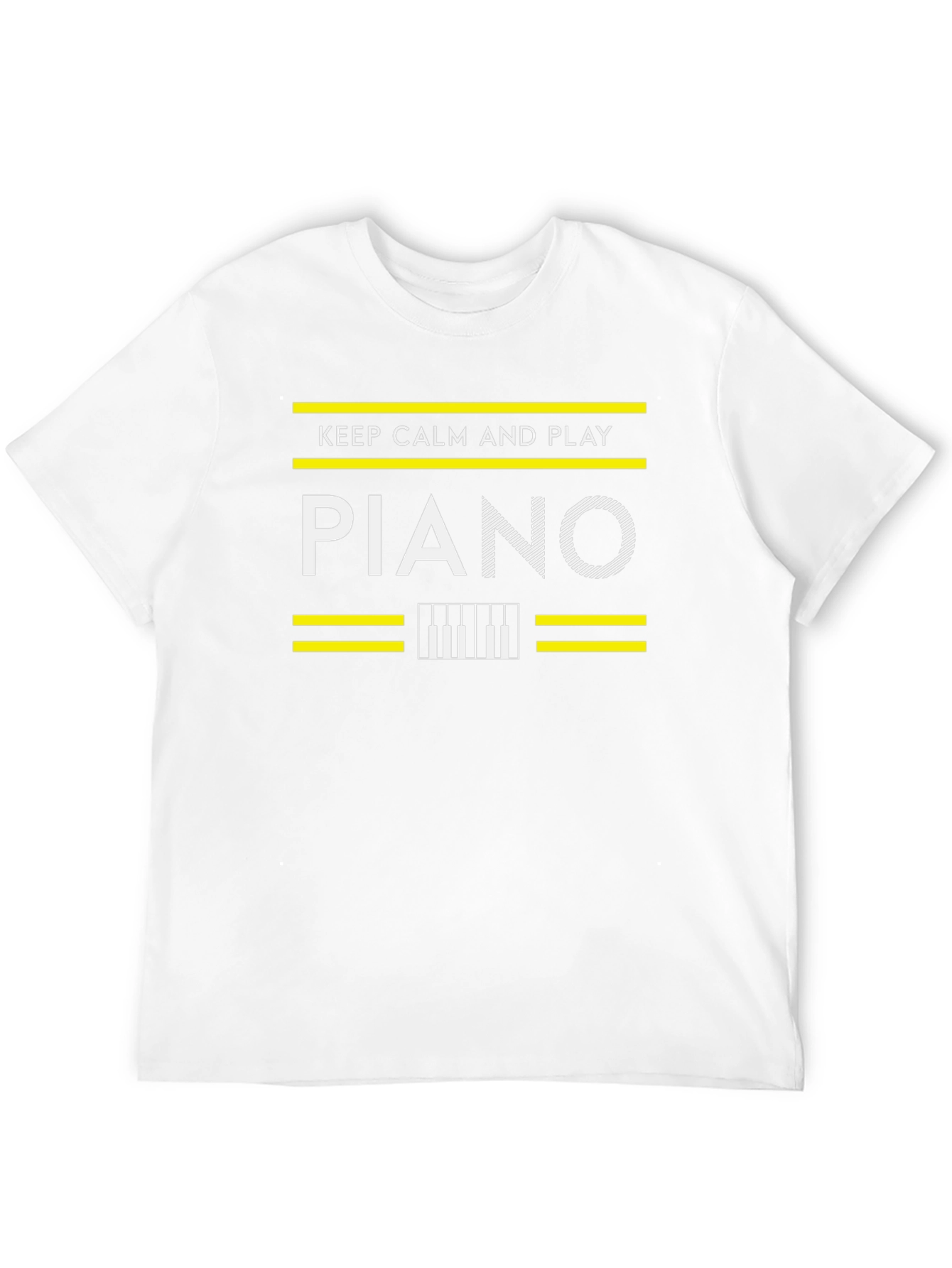 Keep Calm and Play Piano Black Graphic Tee
