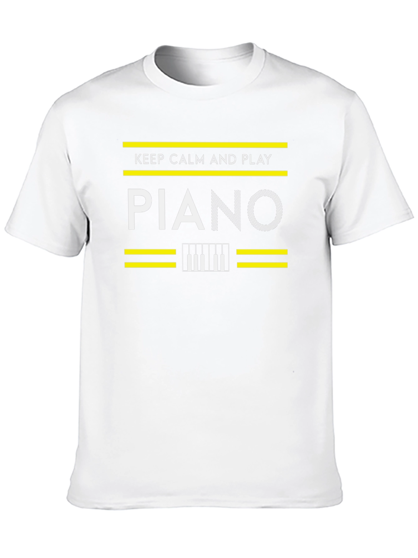 Keep Calm and Play Piano Black Graphic Tee