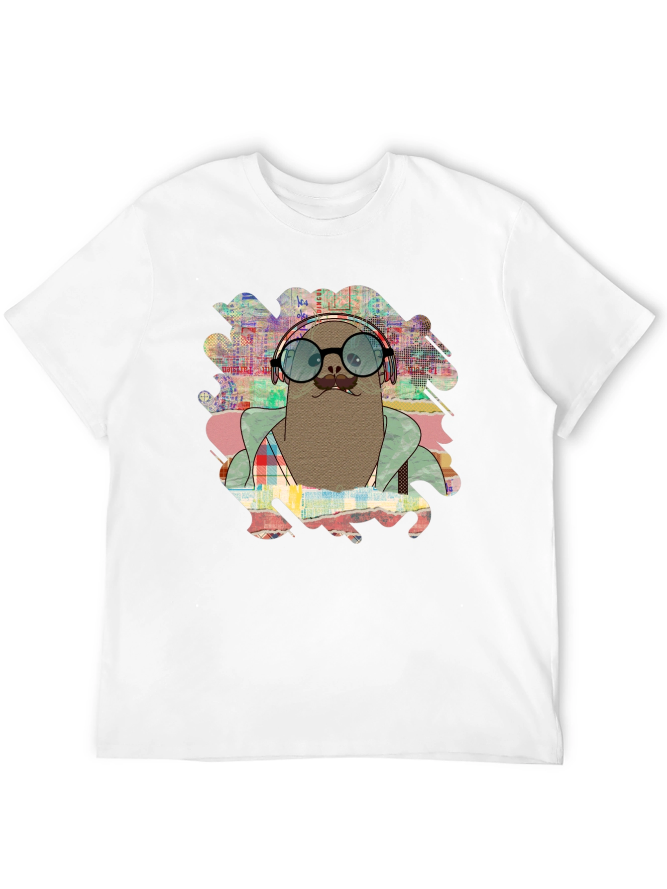 Seal with Headphones Graphic T-Shirt