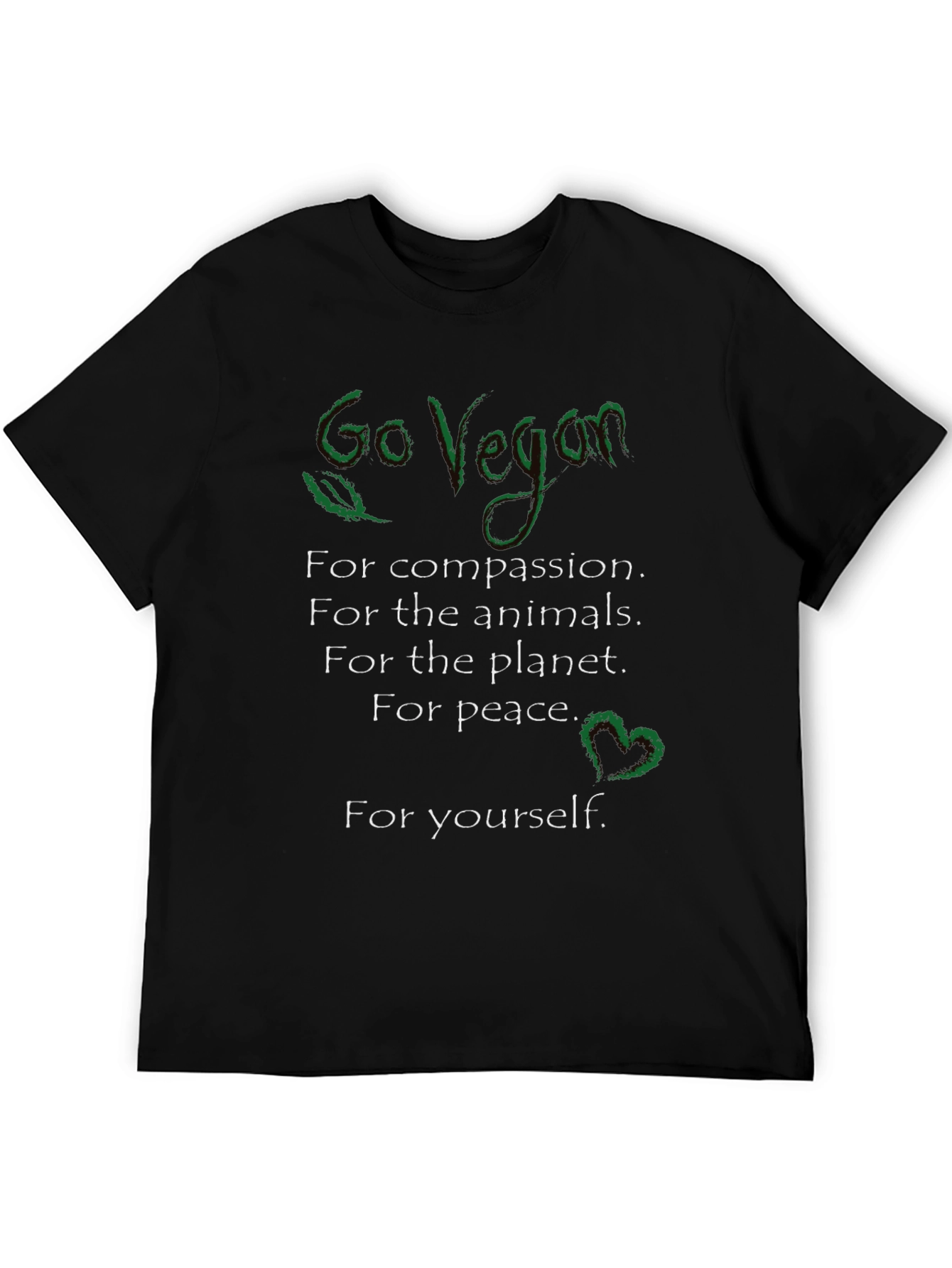 Go Vegan T-Shirt - Compassion Animals Planet Peace You