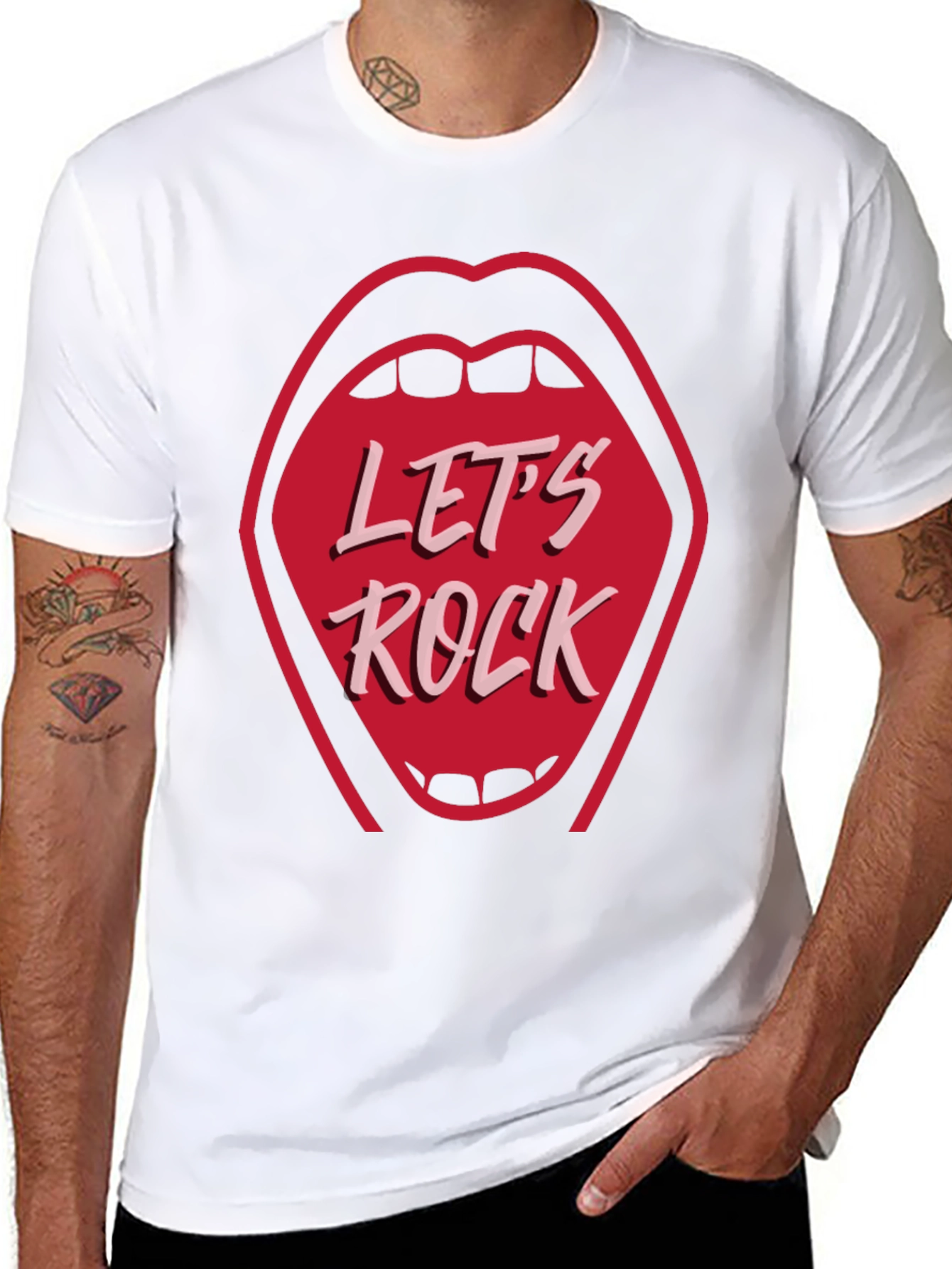 Lets Rock Graphic Tee - Rock and Roll Style