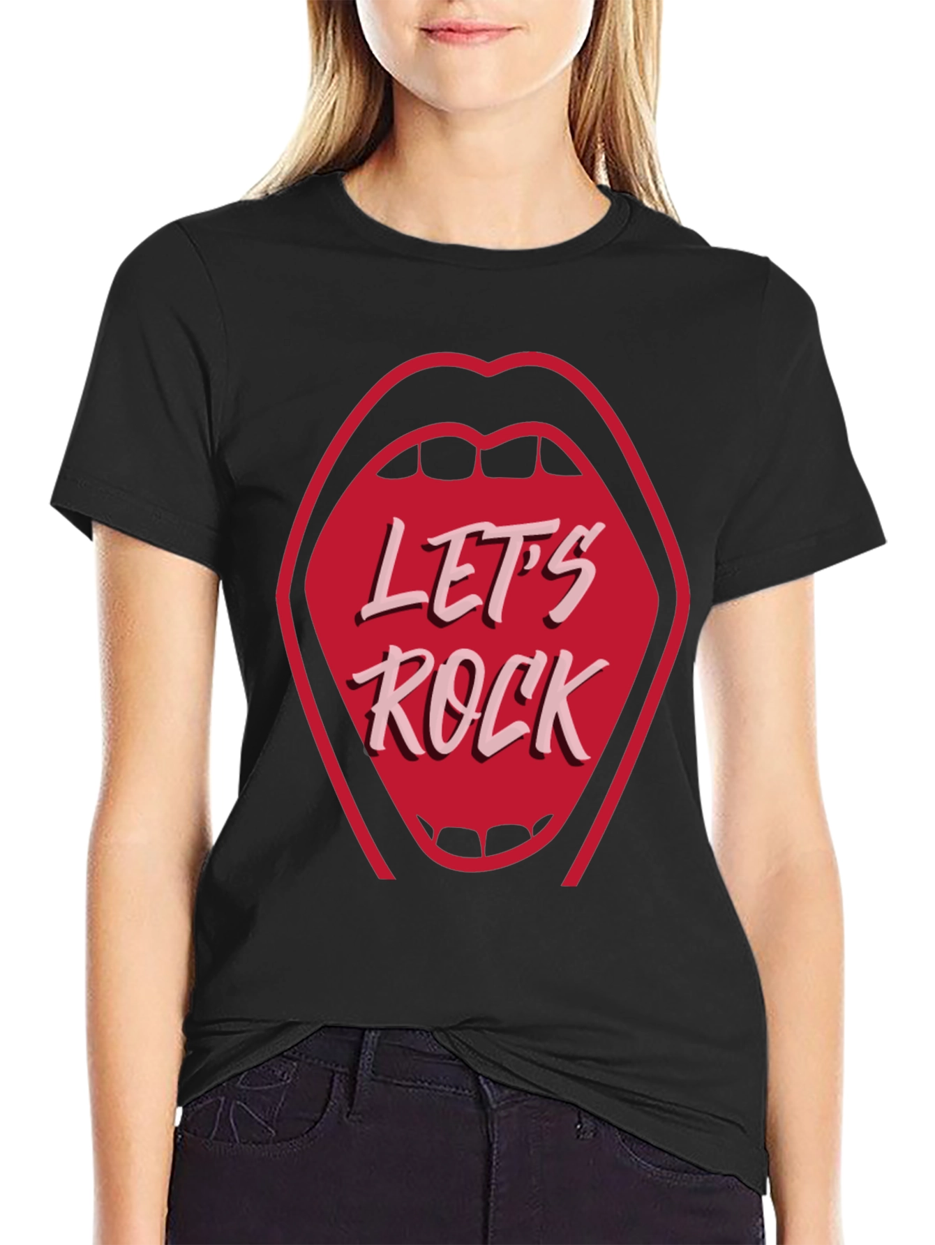 Lets Rock Graphic Tee - Rock and Roll Style