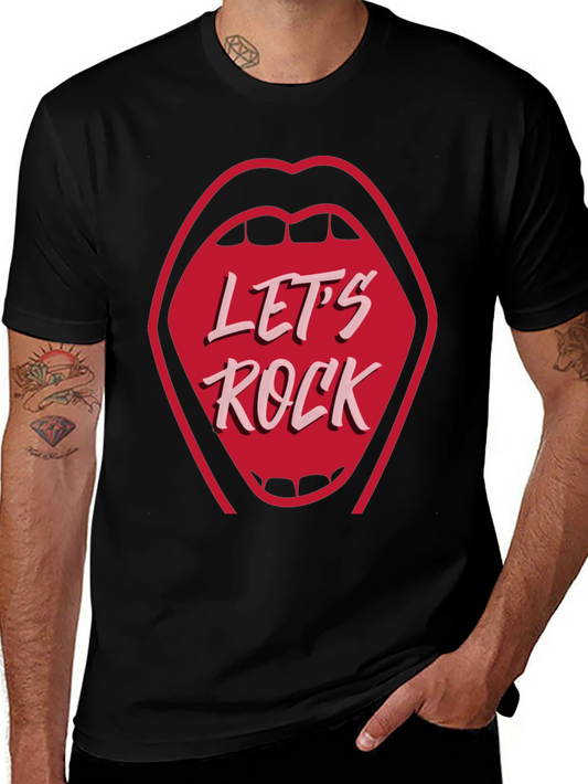 Lets Rock Graphic Tee - Rock and Roll Style