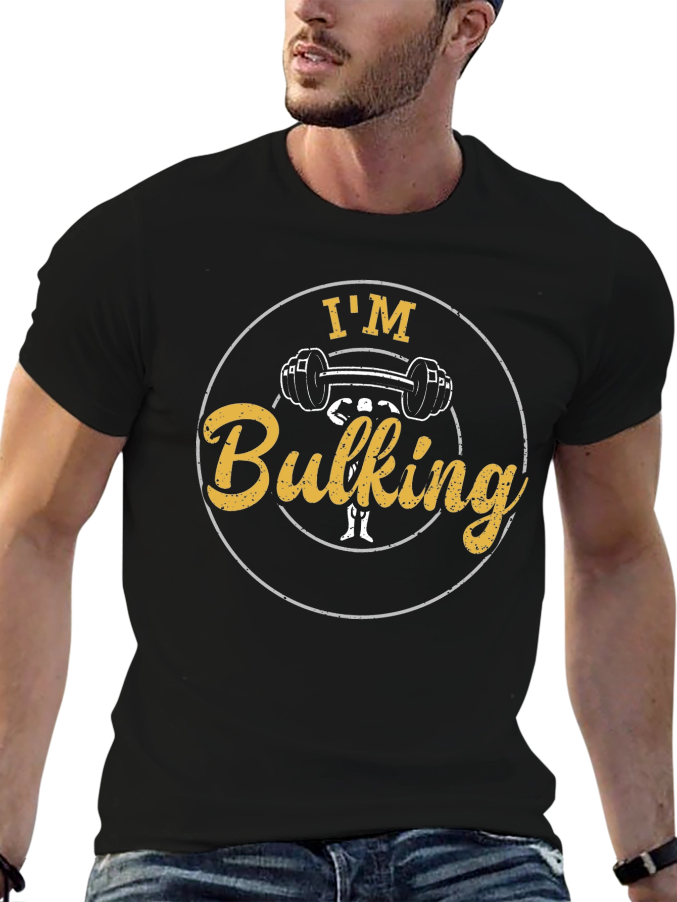 Im Bulking Black T-Shirt Fitness Gym Workout