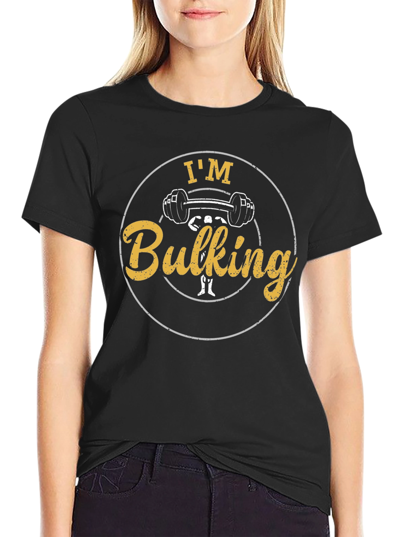Im Bulking Black T-Shirt Fitness Gym Workout