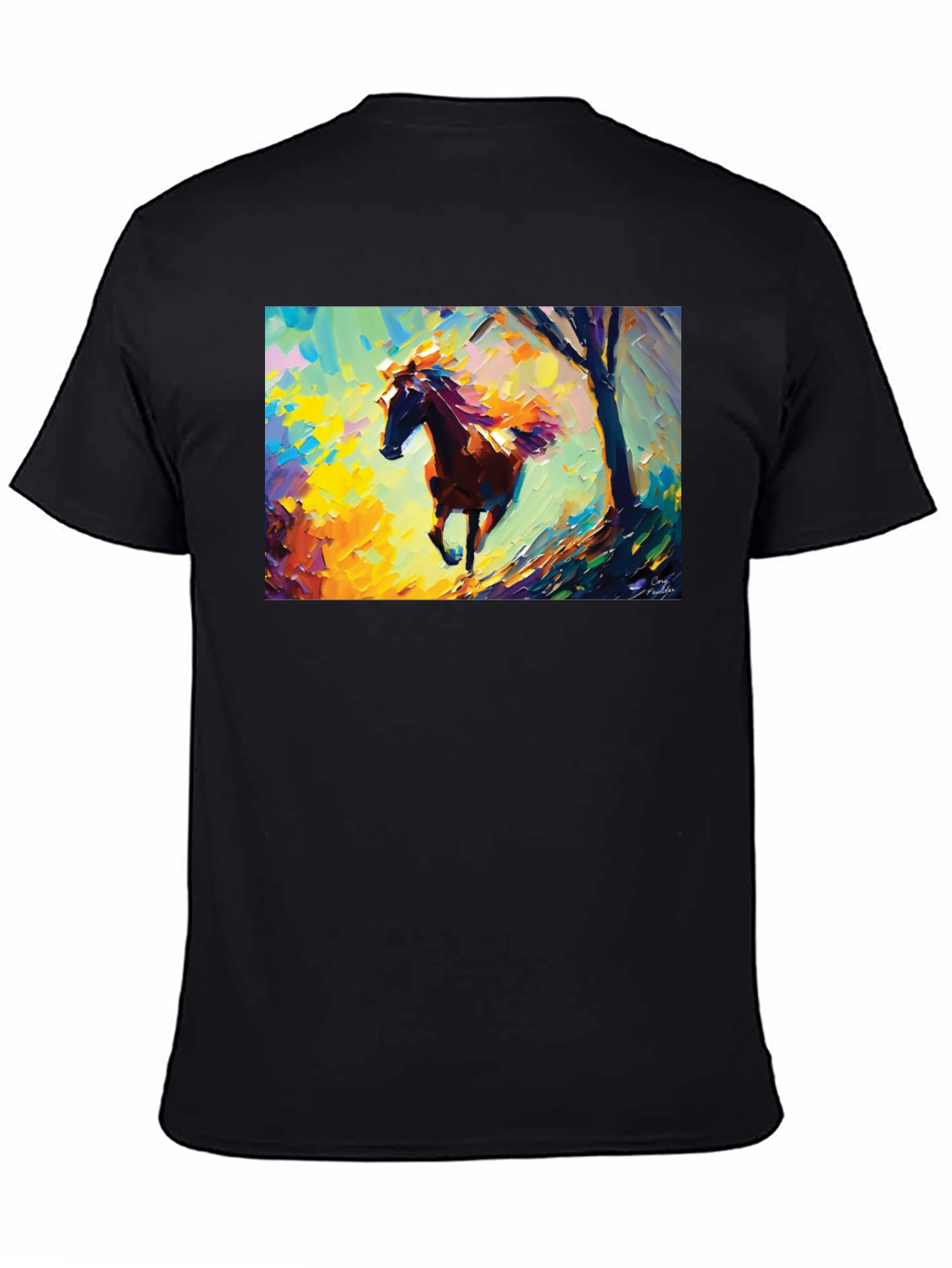 Horse Art Graphic Tee - Stylish Black T-Shirt