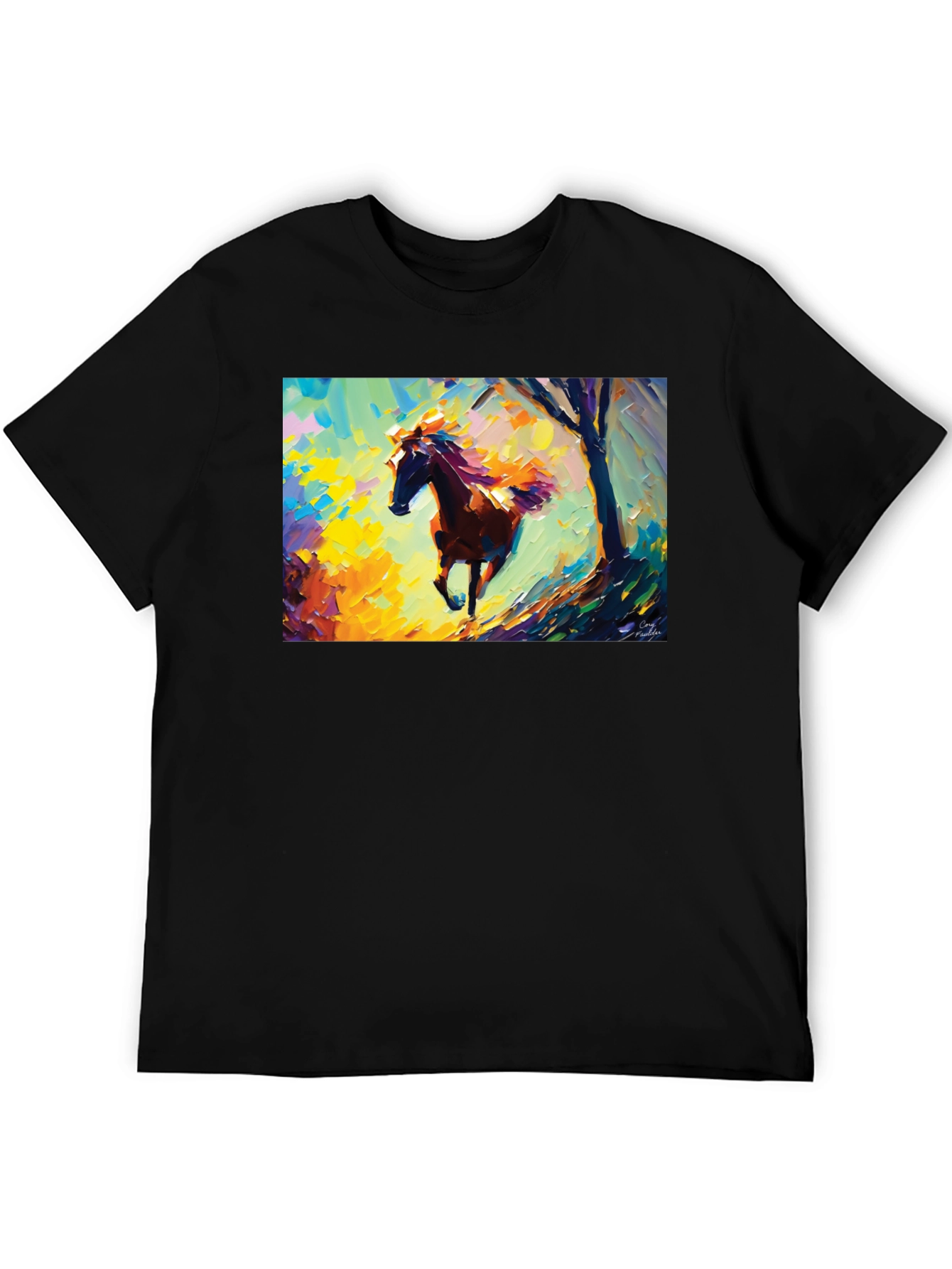 Horse Art Graphic Tee - Stylish Black T-Shirt