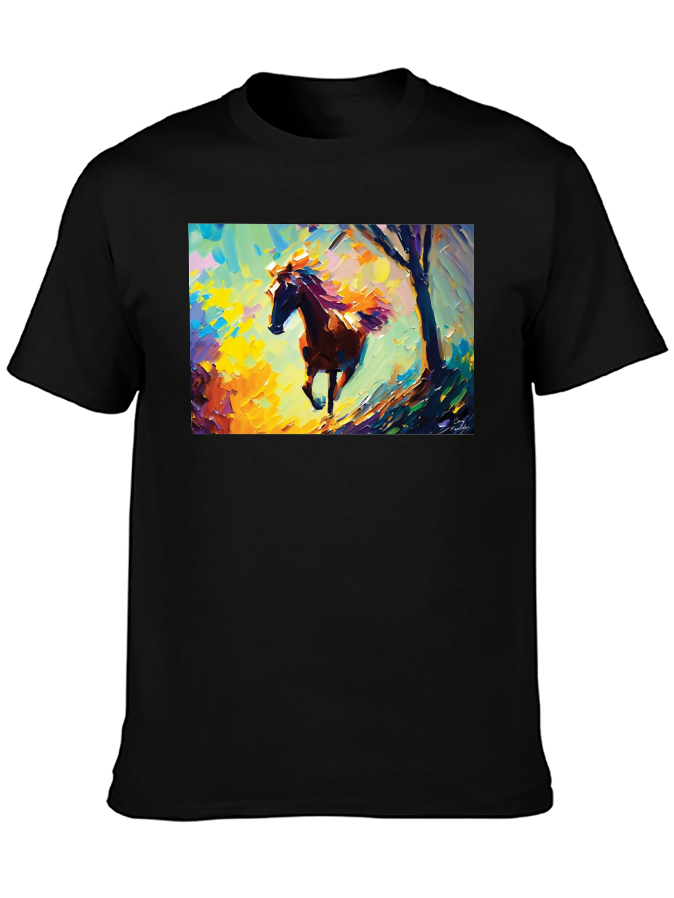 Horse Art Graphic Tee - Stylish Black T-Shirt