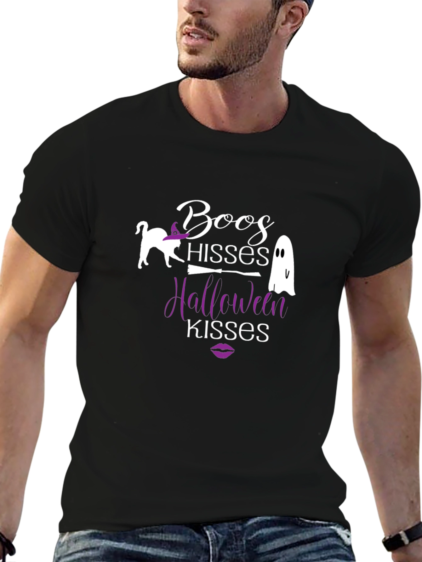 Halloween T-Shirt: Boos Hisses Kisses - Spooky Season Tee