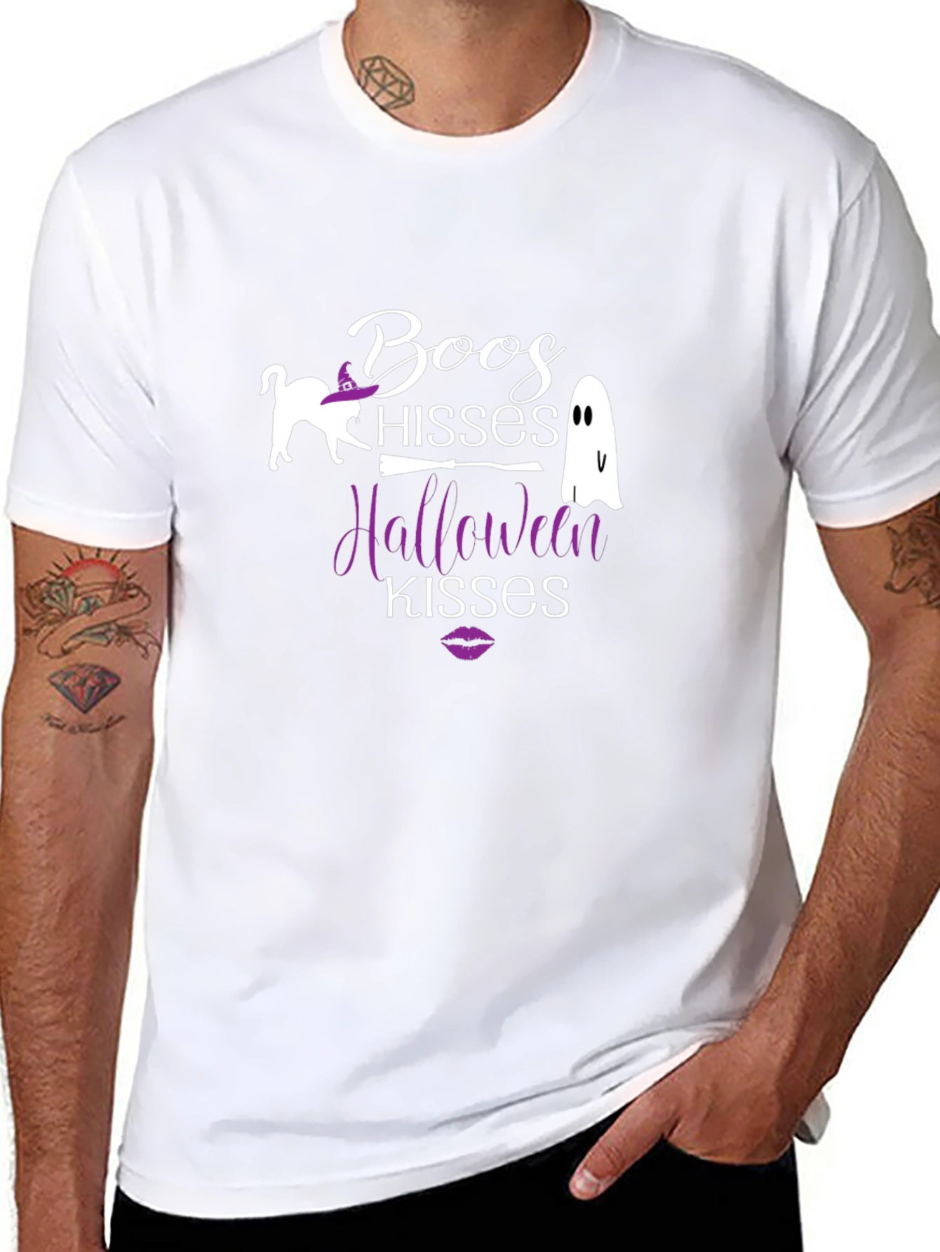 Halloween T-Shirt: Boos Hisses Kisses - Spooky Season Tee