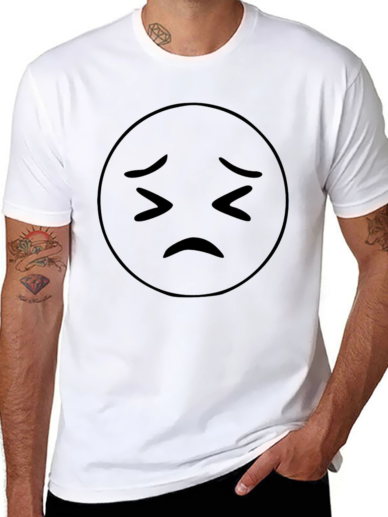 Sad Emoji Black T-Shirt