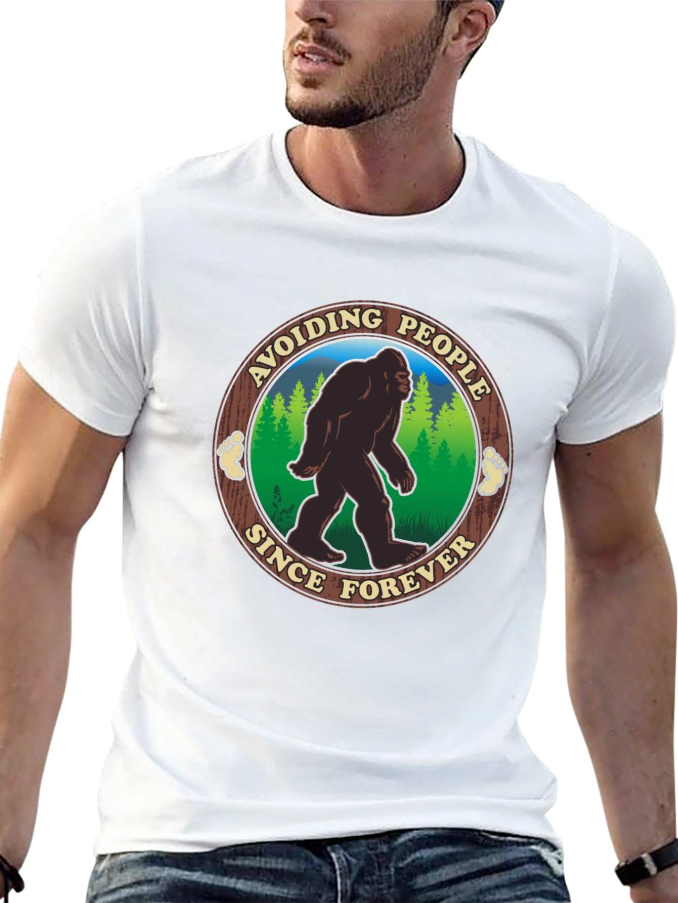 Avoiding People Since Forever Bigfoot T-Shirt