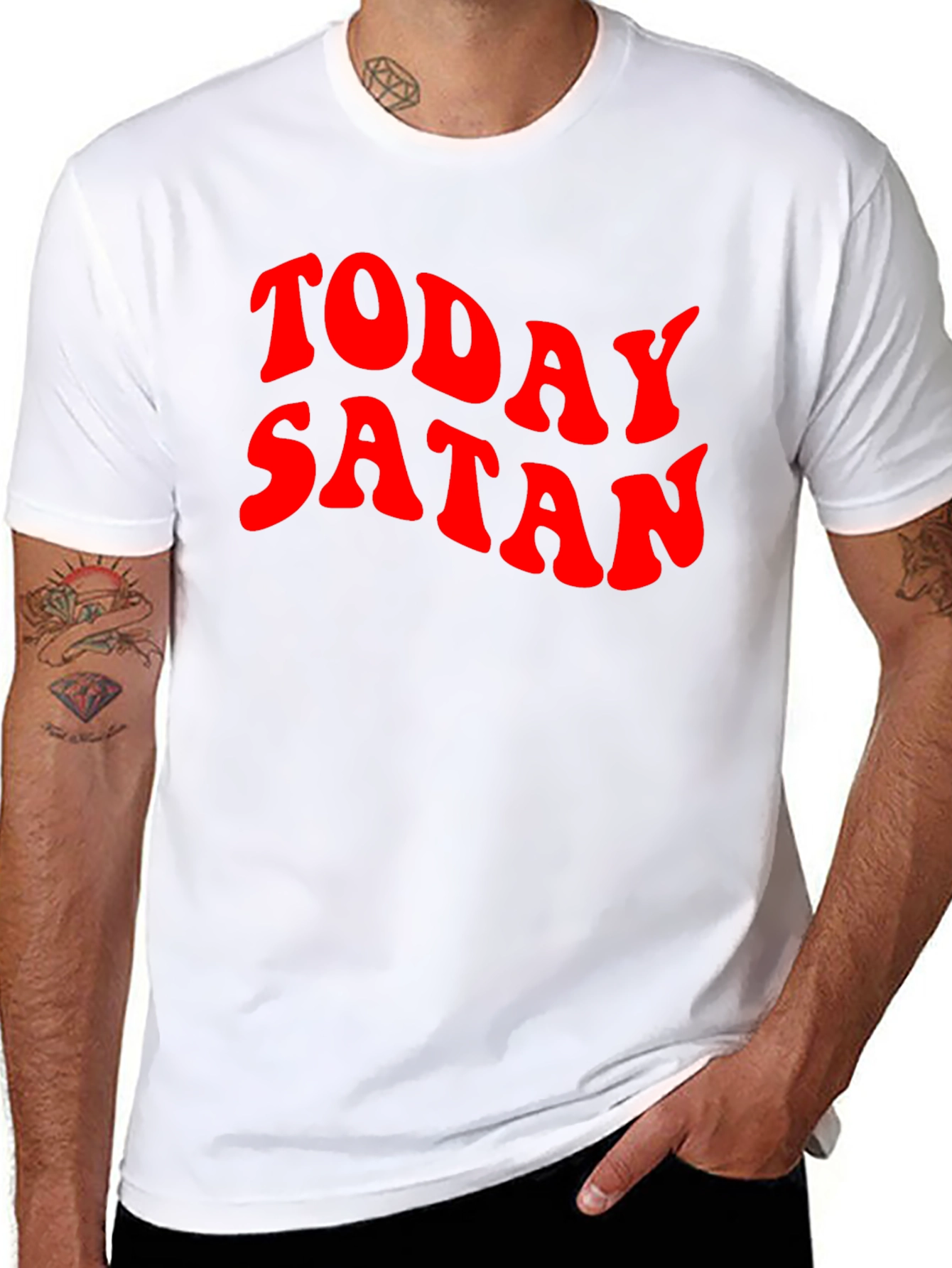 Today Satan Graphic Tee - Black Cotton T-Shirt