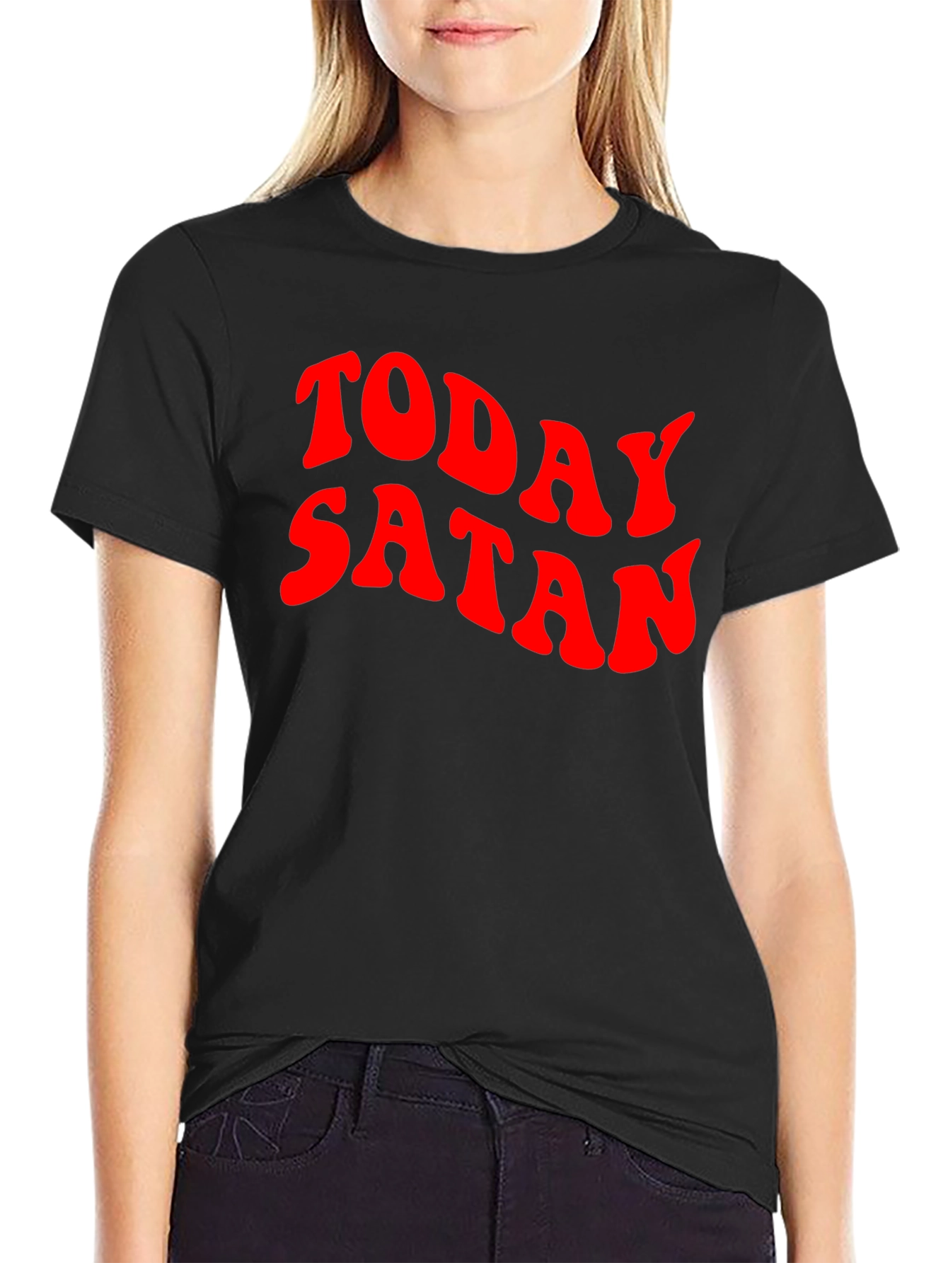 Today Satan Graphic Tee - Black Cotton T-Shirt
