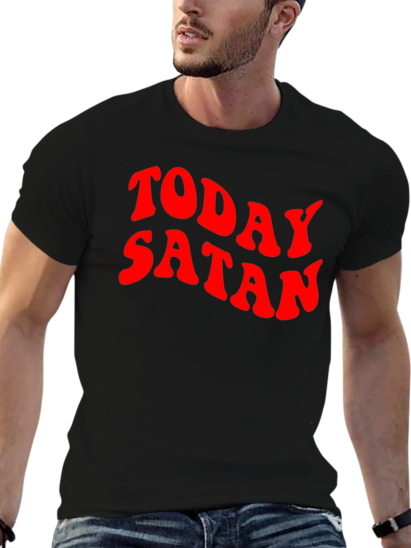 Today Satan Graphic Tee - Black Cotton T-Shirt