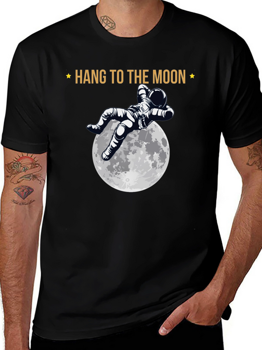 Hang To The Moon T-Shirt - Astronaut & Moon Graphic Tee