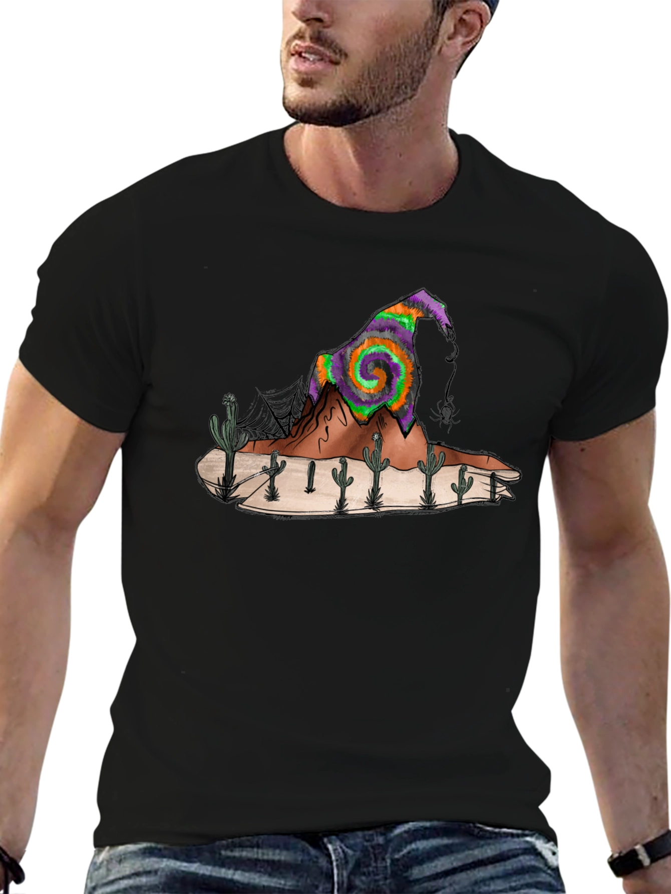 Desert Witch Hat Graphic Tee - Mens Black T-Shirt