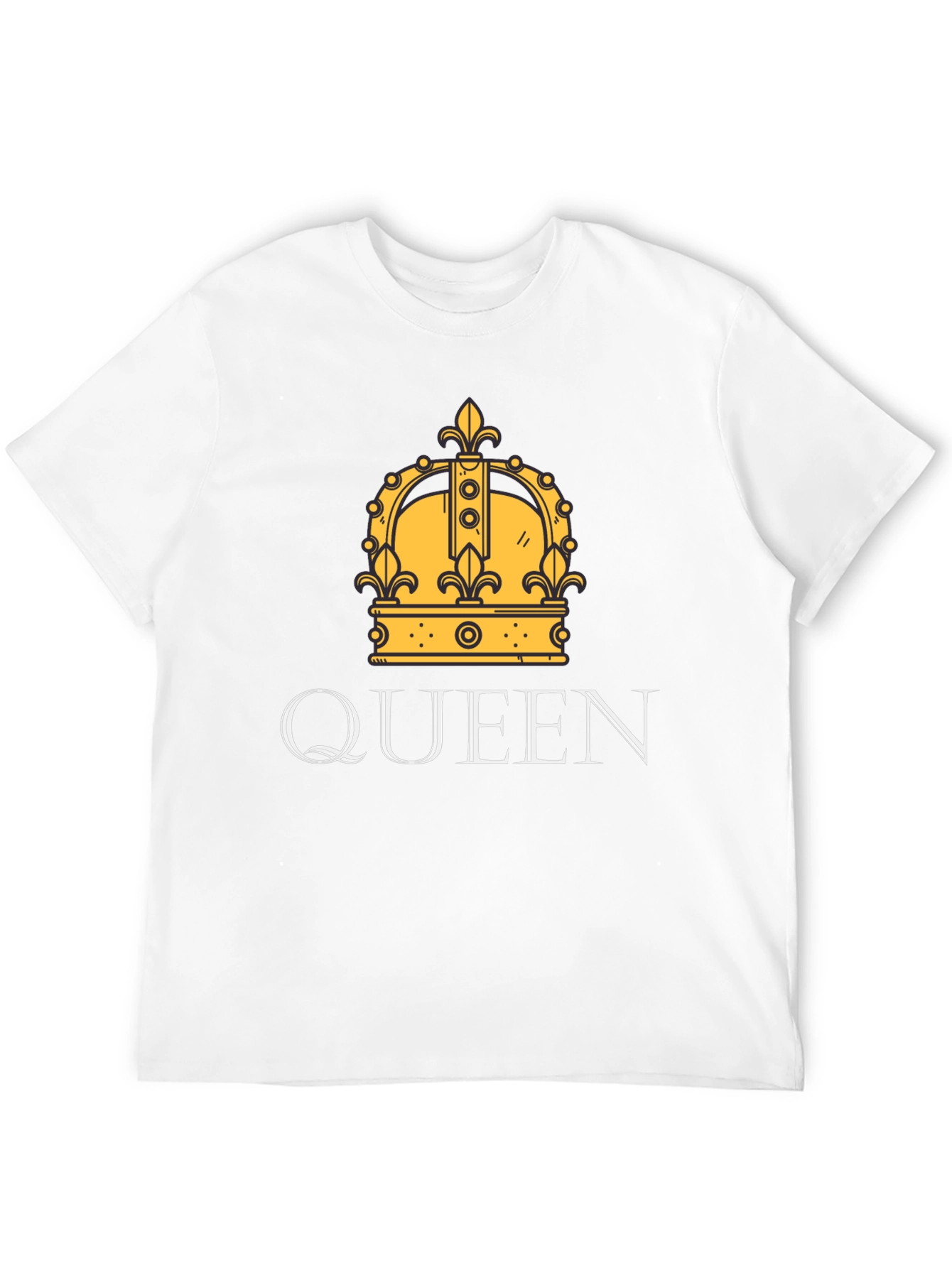 Queen Crown Graphic Print Black T-Shirt
