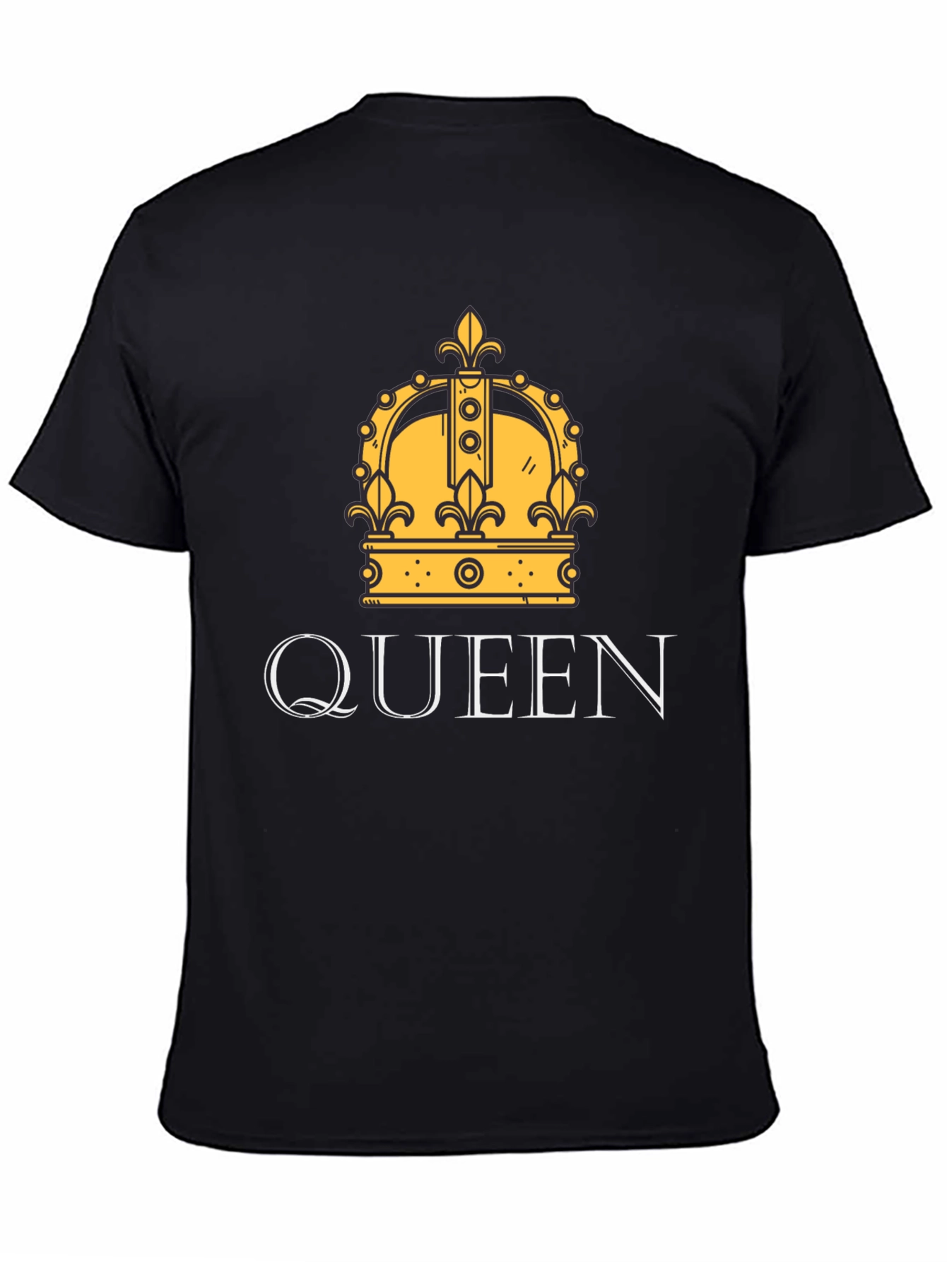 Queen Crown Graphic Print Black T-Shirt