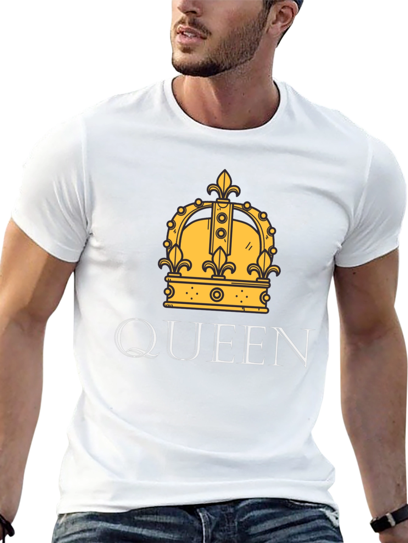Queen Crown Graphic Print Black T-Shirt