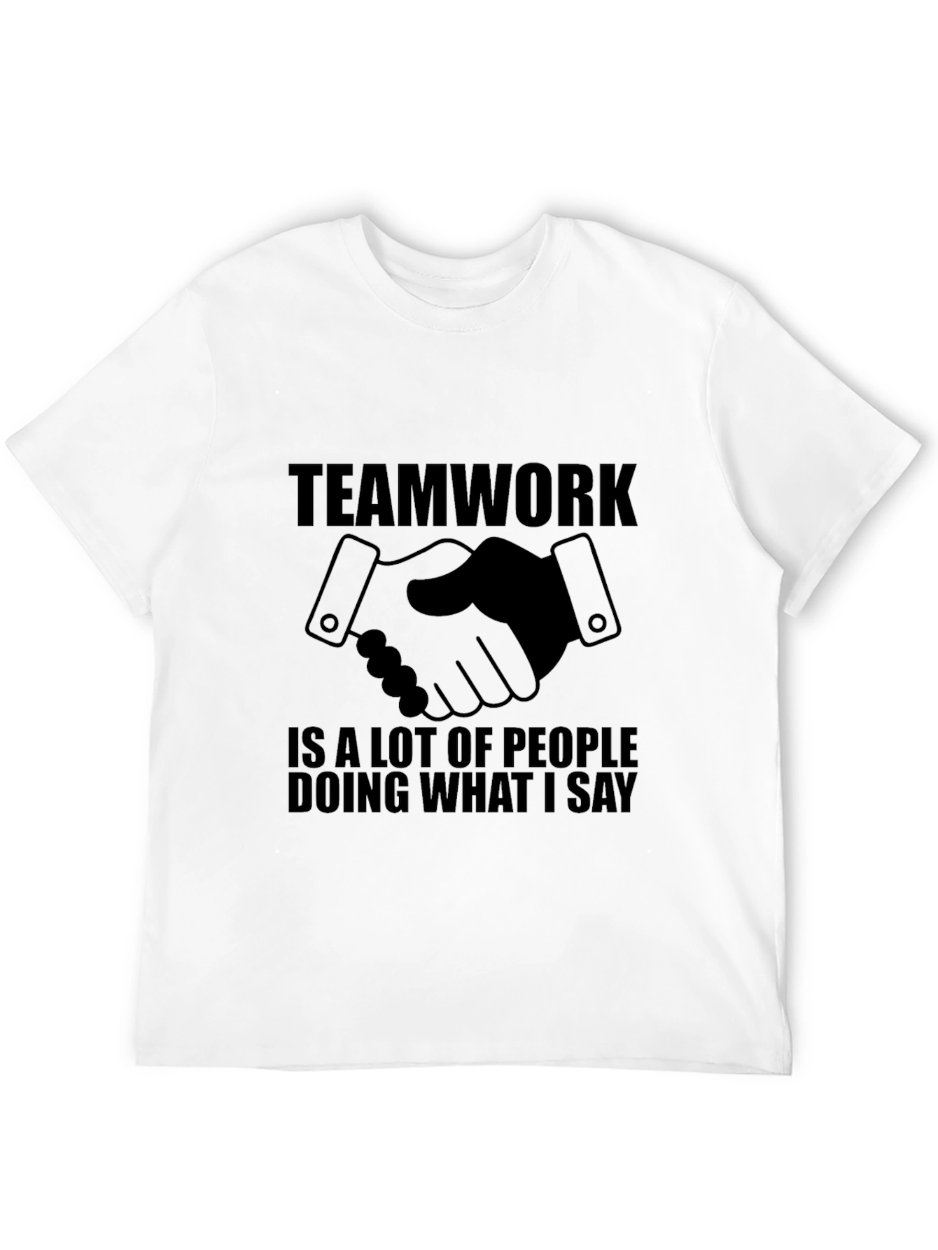 Teamwork Slogan Black T-Shirt