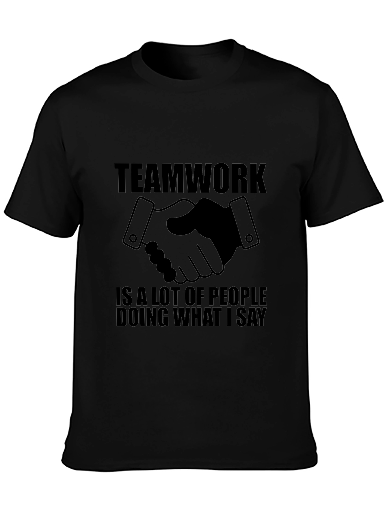 Teamwork Slogan Black T-Shirt