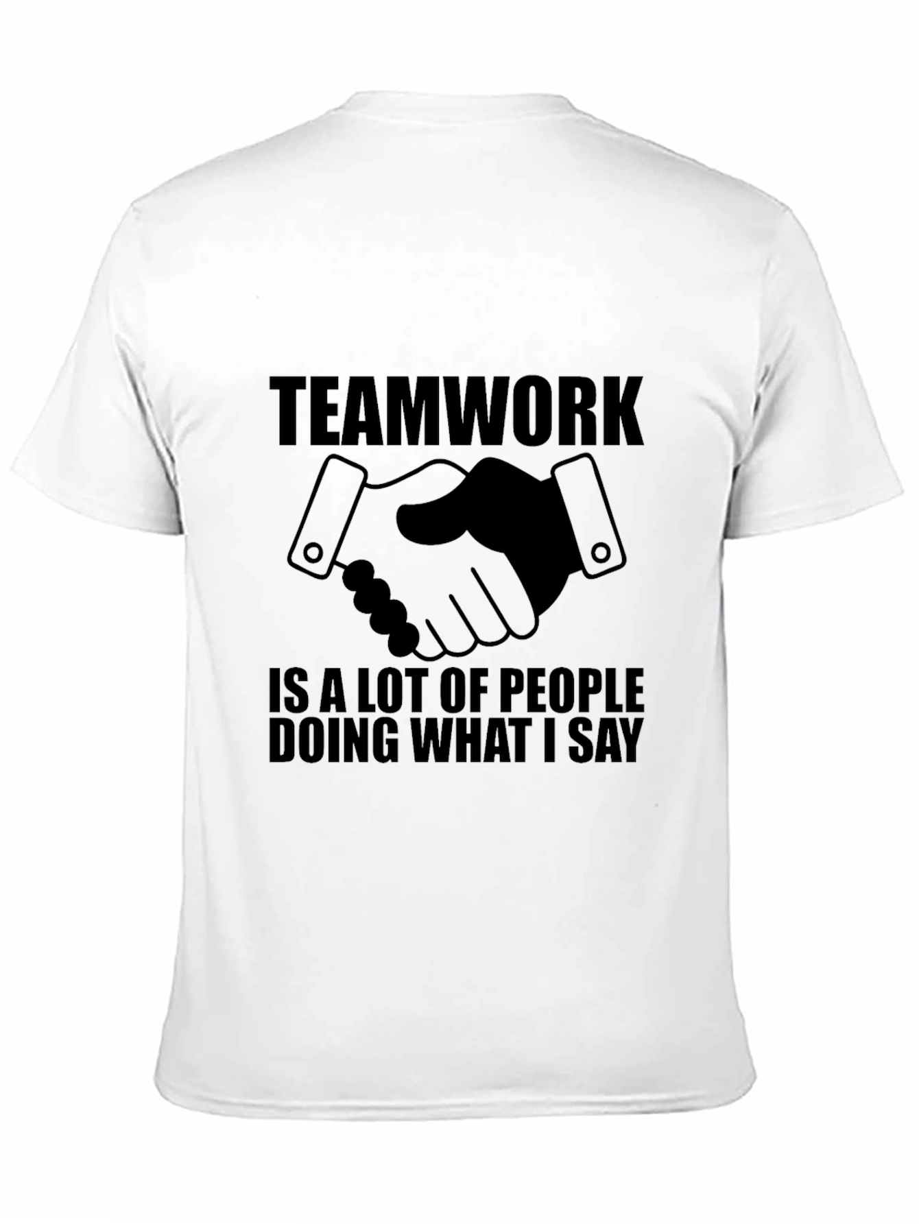 Teamwork Slogan Black T-Shirt