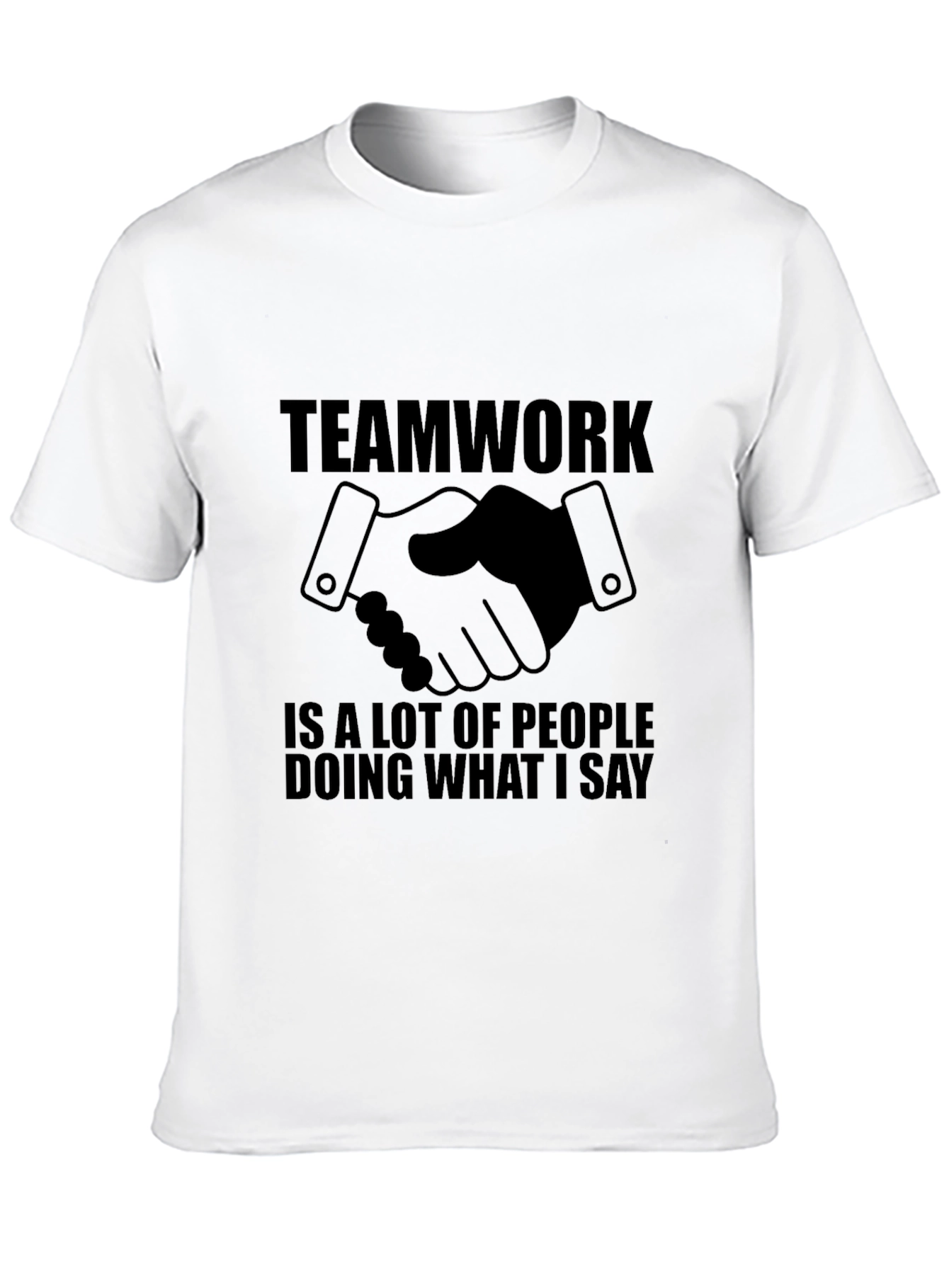 Teamwork Slogan Black T-Shirt