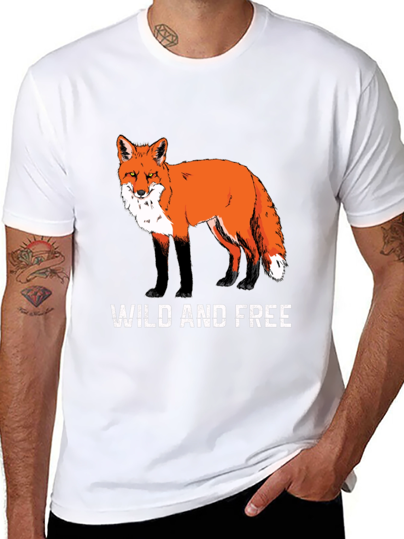Wild and Free Fox Graphic Tee - Black