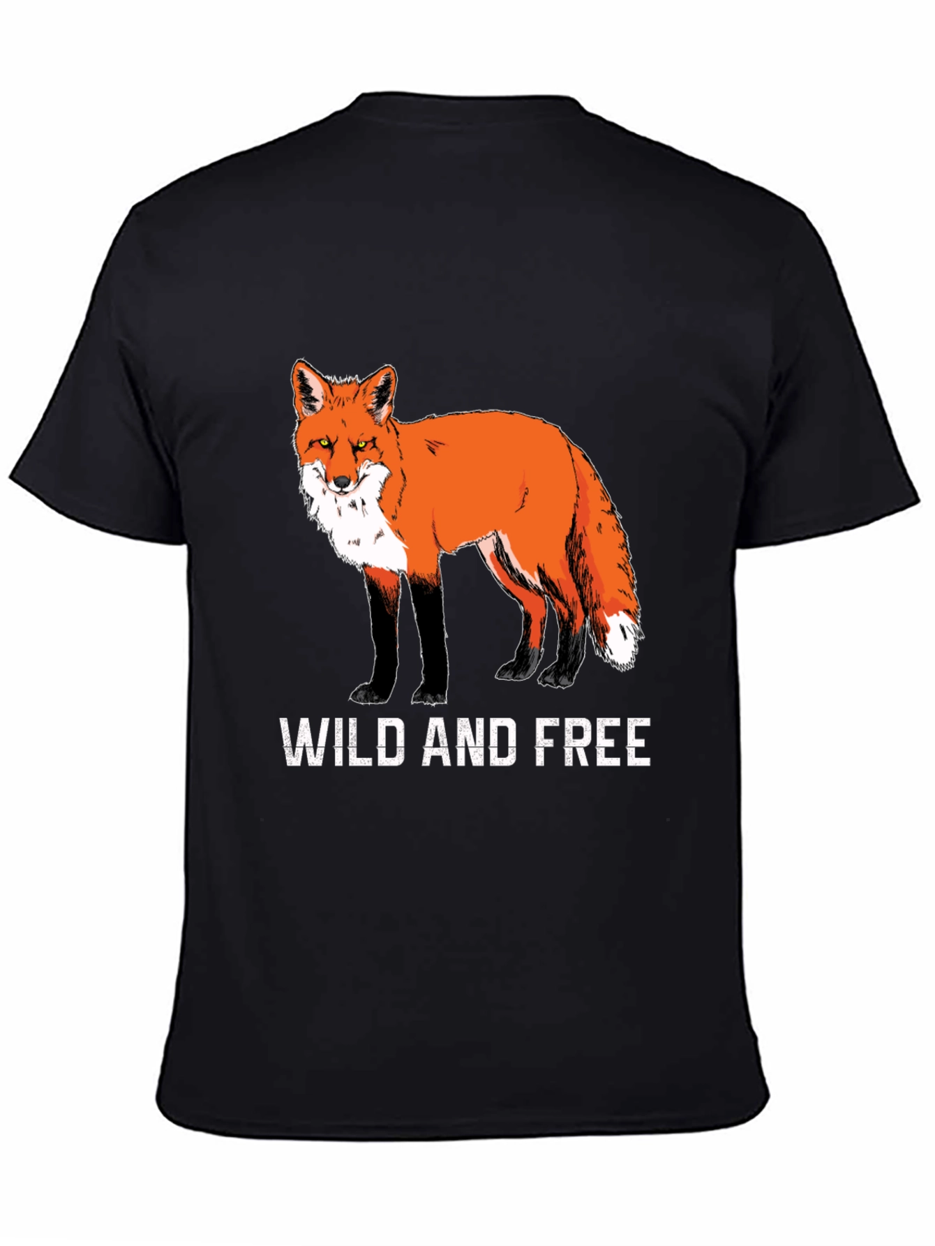 Wild and Free Fox Graphic Tee - Black