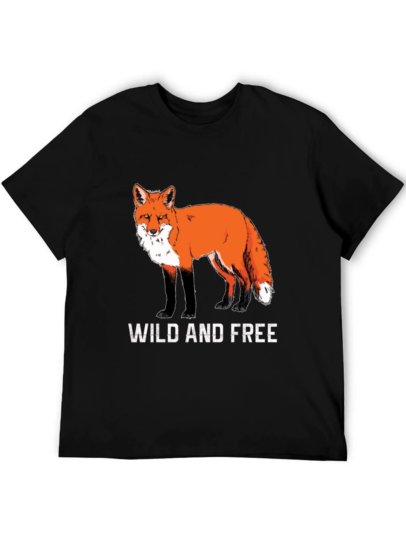 Wild and Free Fox Graphic Tee - Black