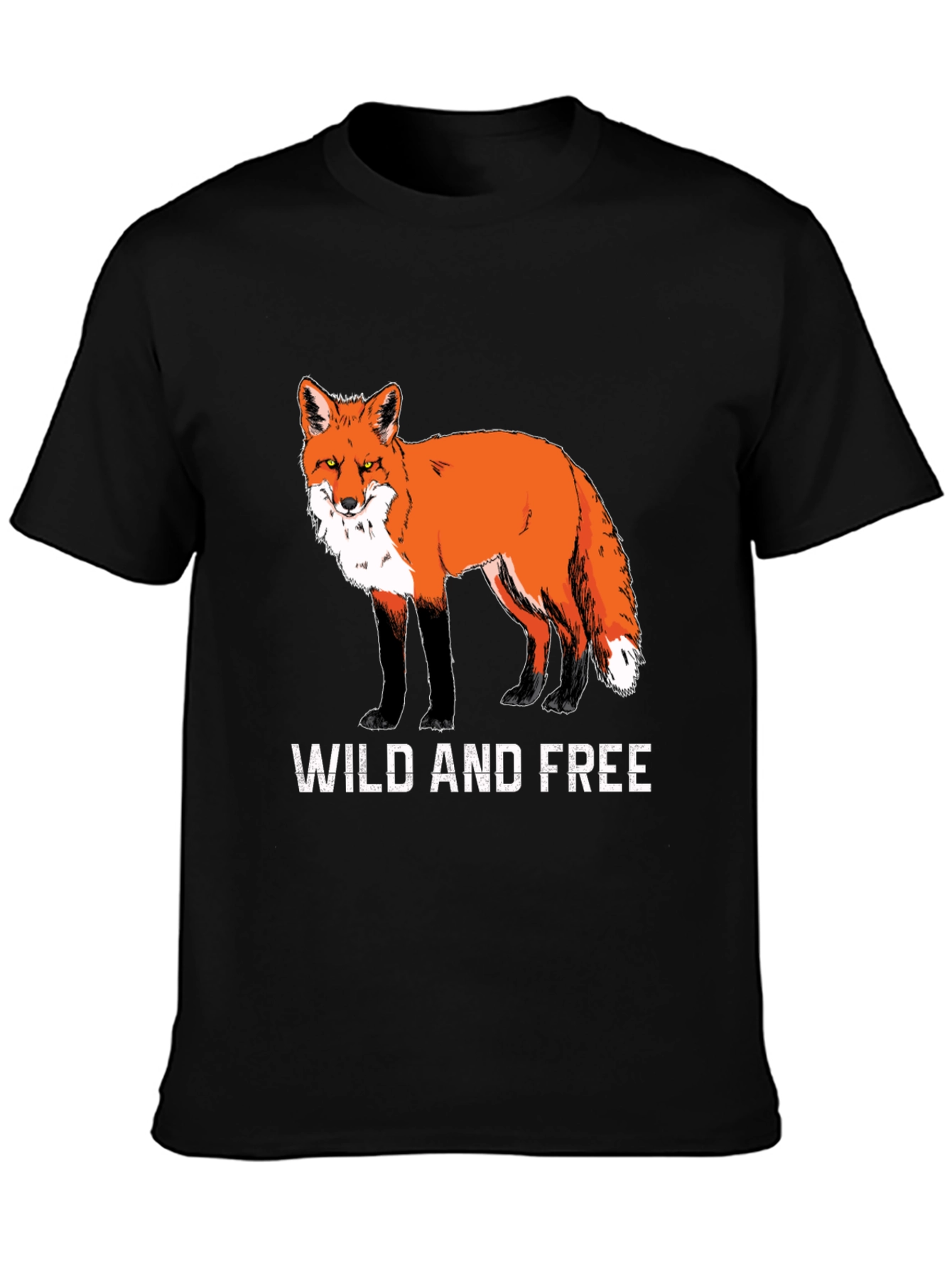 Wild and Free Fox Graphic Tee - Black