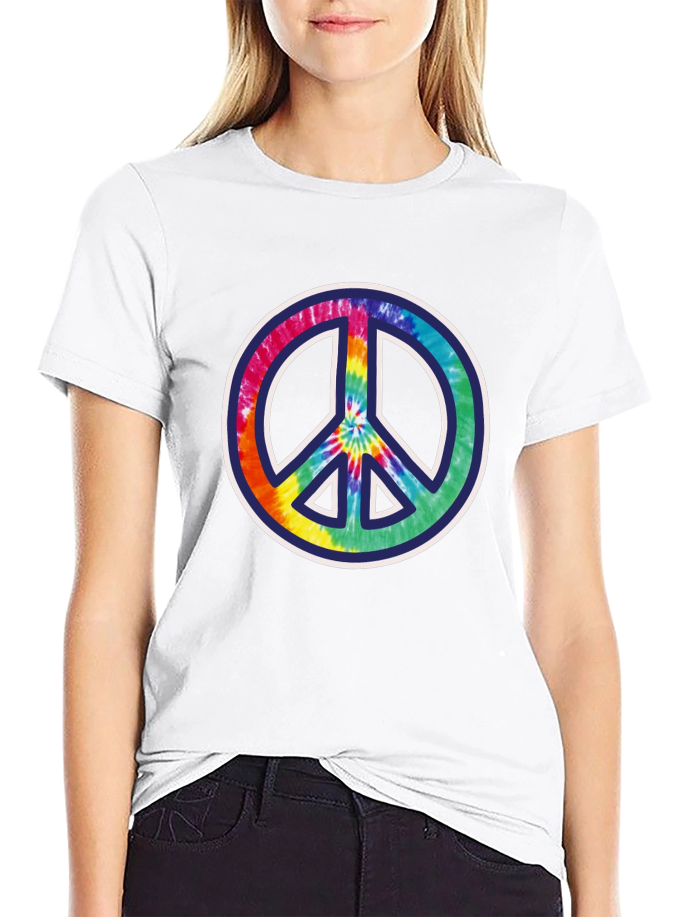 Peace Sign Tie-Dye Graphic Tee - Mens