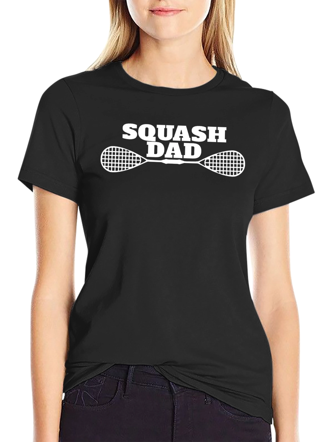 Squash Dad T-Shirt - Black Graphic Tee