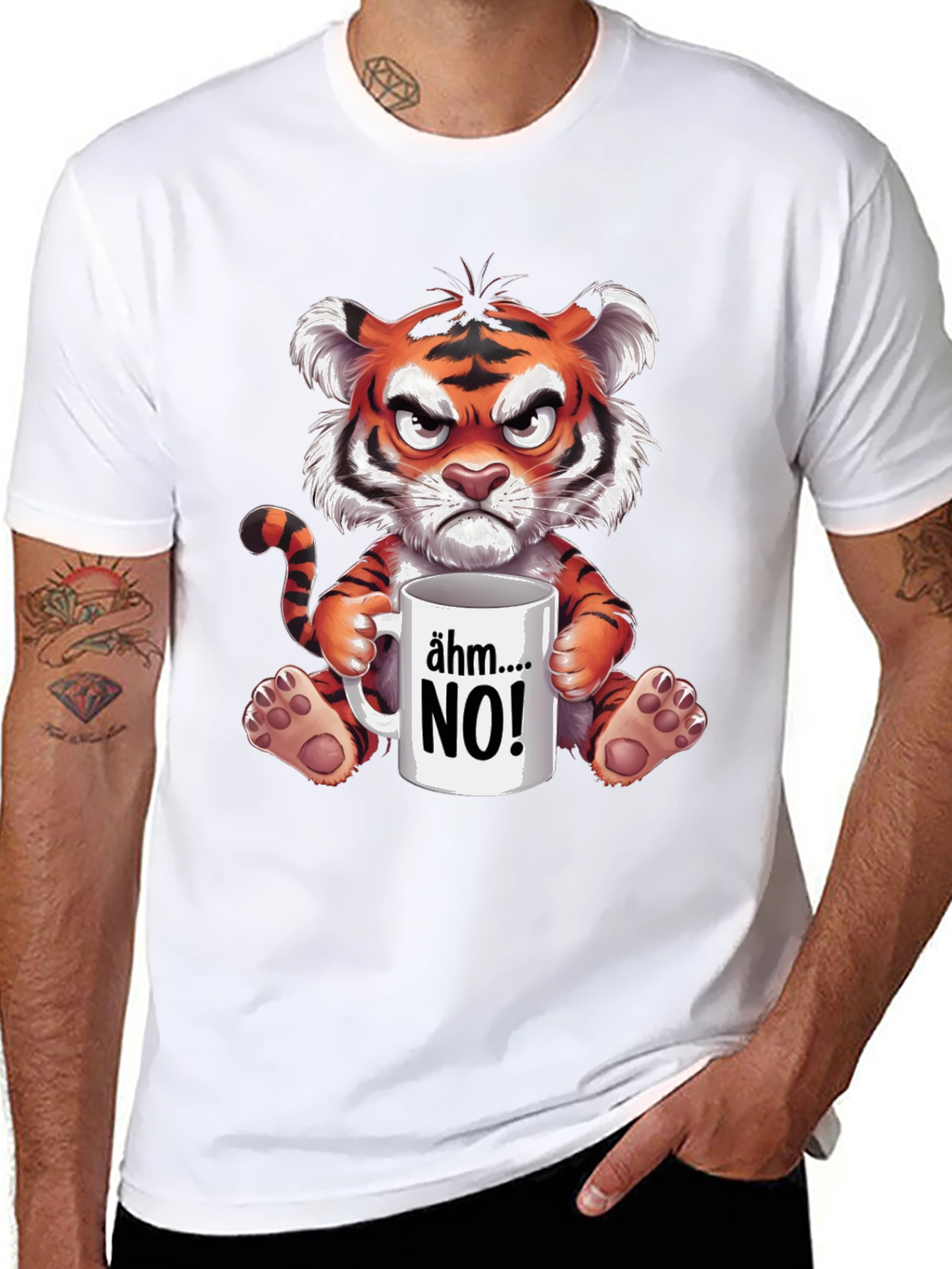 Grumpy Tiger NO! Graphic T-Shirt