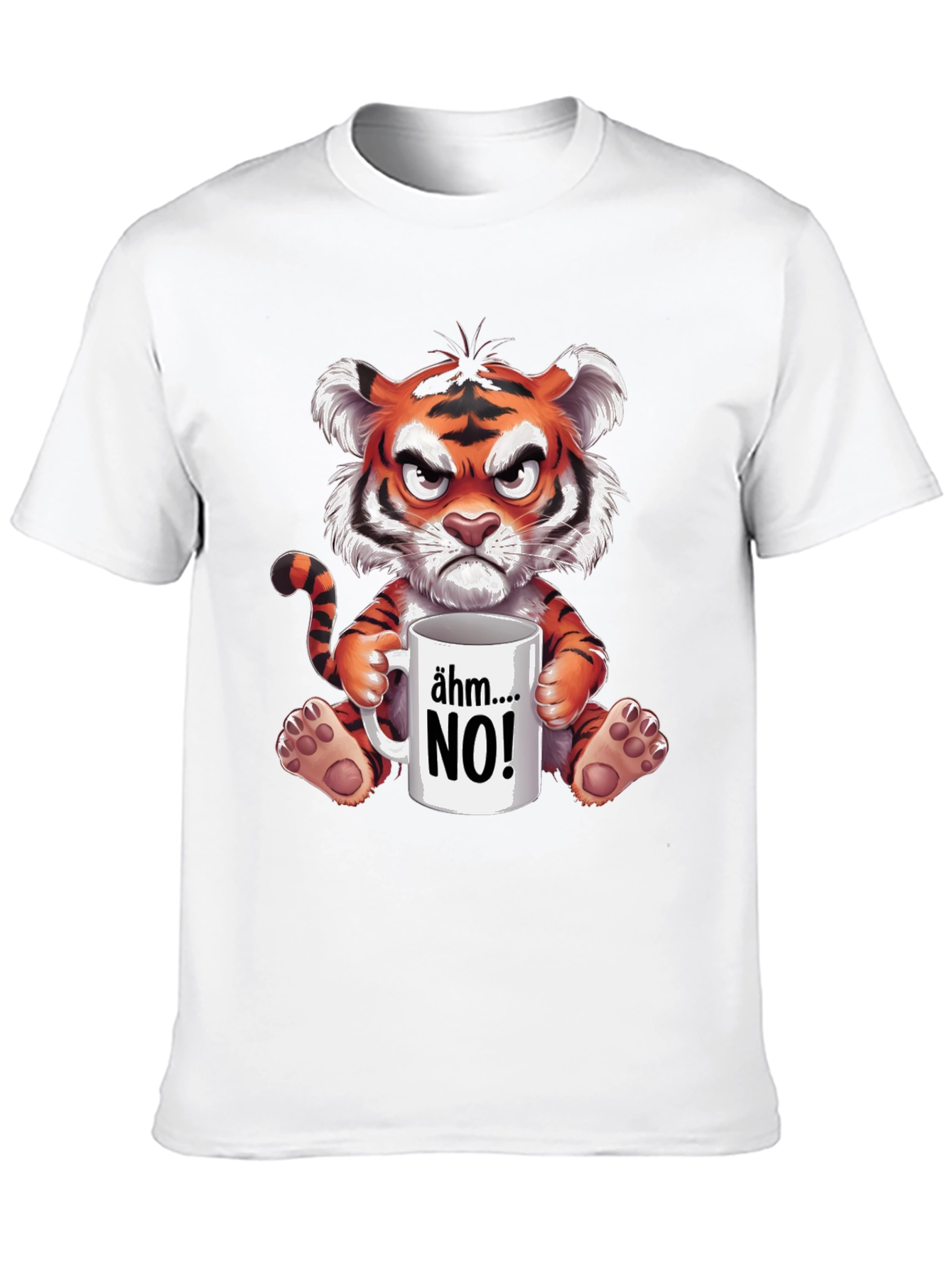 Grumpy Tiger NO! Graphic T-Shirt