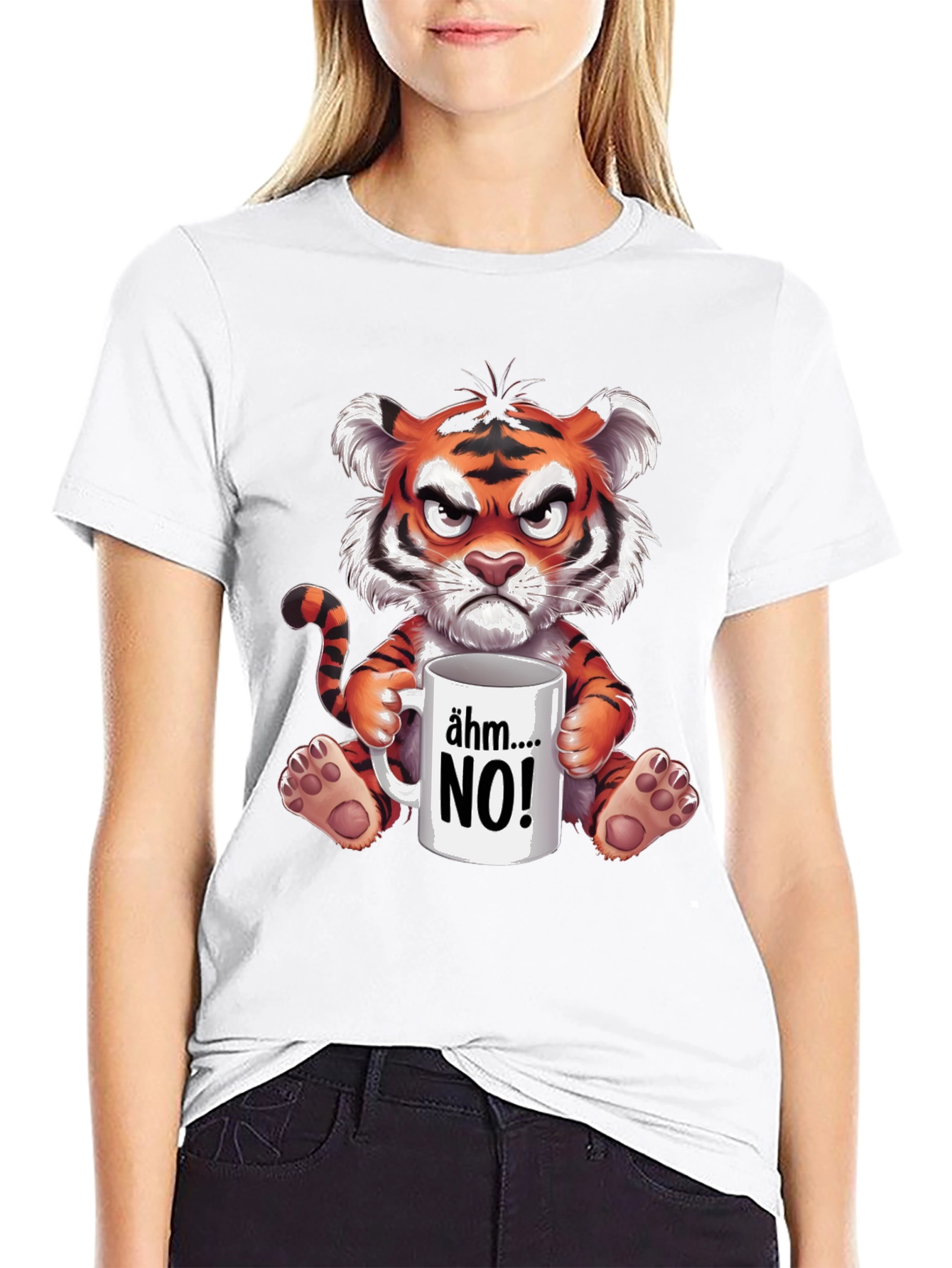Grumpy Tiger NO! Graphic T-Shirt
