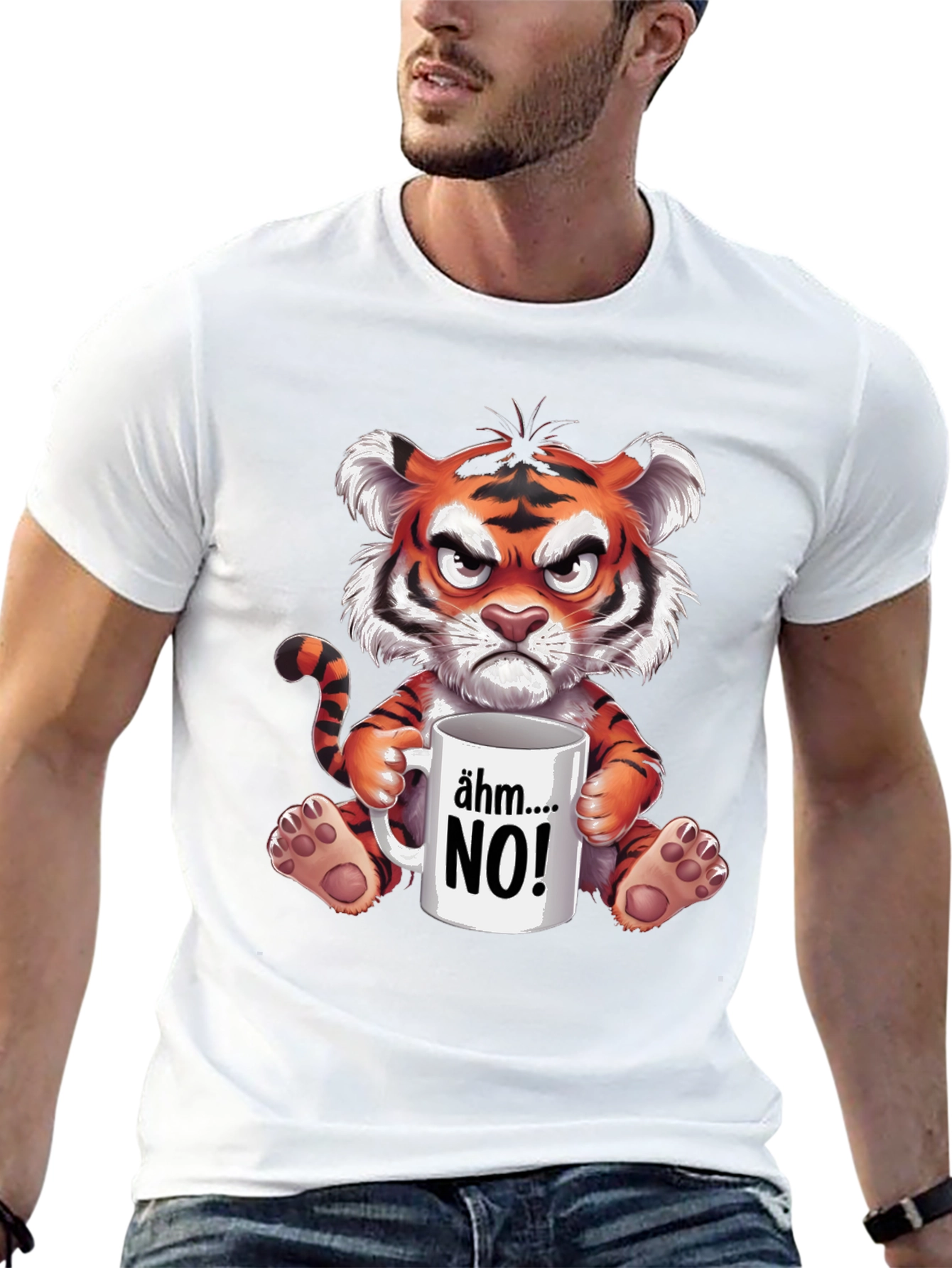 Grumpy Tiger NO! Graphic T-Shirt