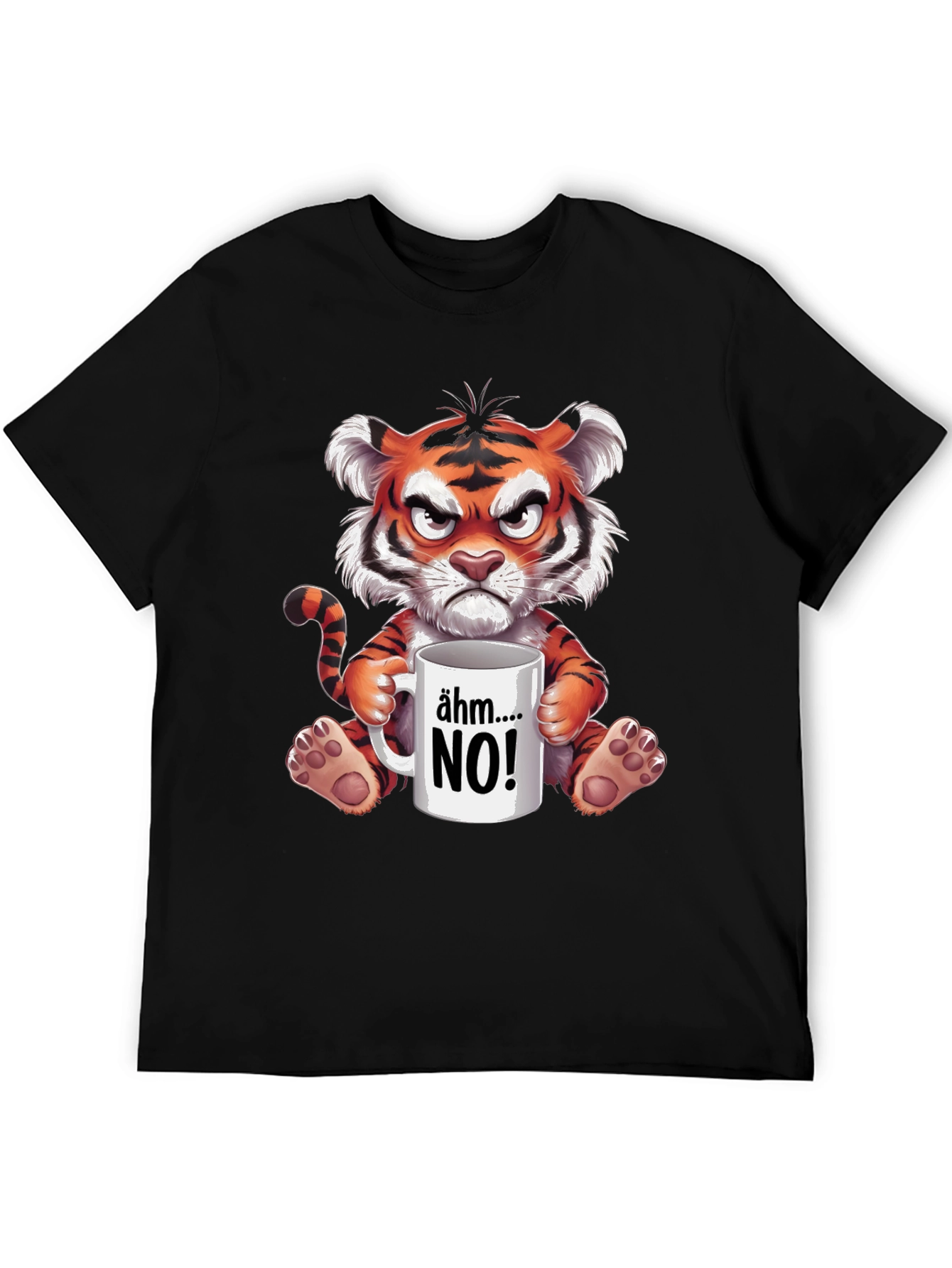 Grumpy Tiger NO! Graphic T-Shirt