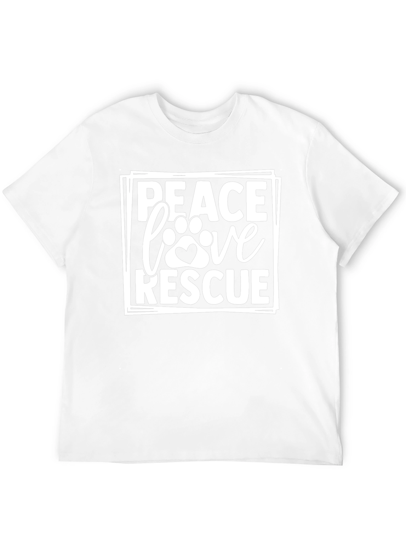 Peace Love Rescue Black Tee Shirt