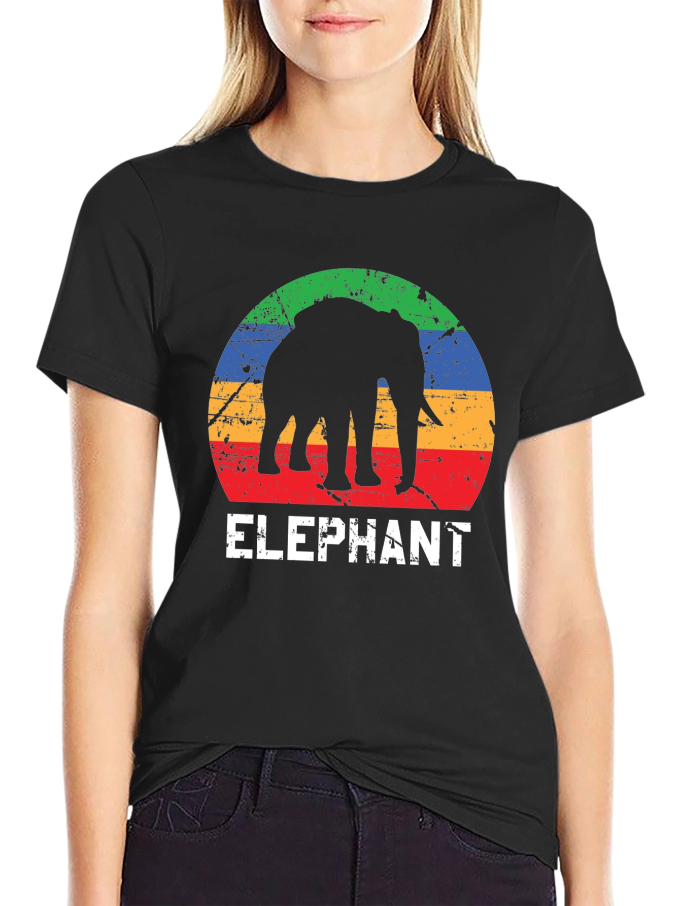 Elephant Silhouette Graphic T-Shirt
