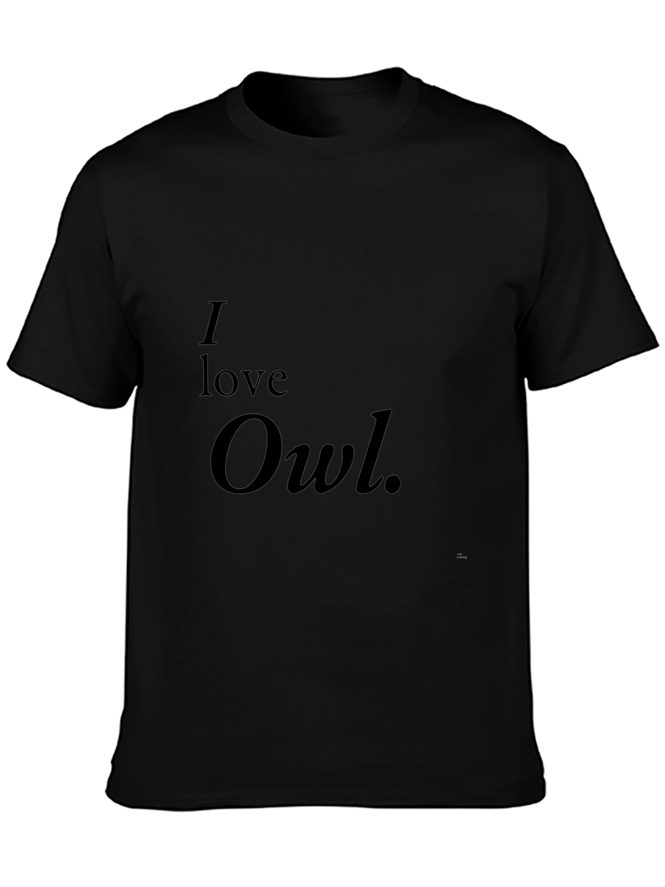 I Love Owl Graphic Black T-Shirt