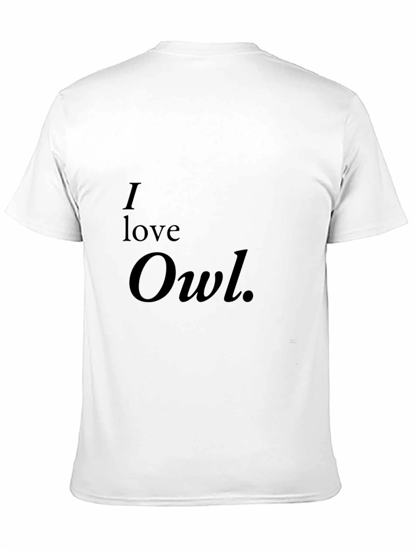 I Love Owl Graphic Black T-Shirt