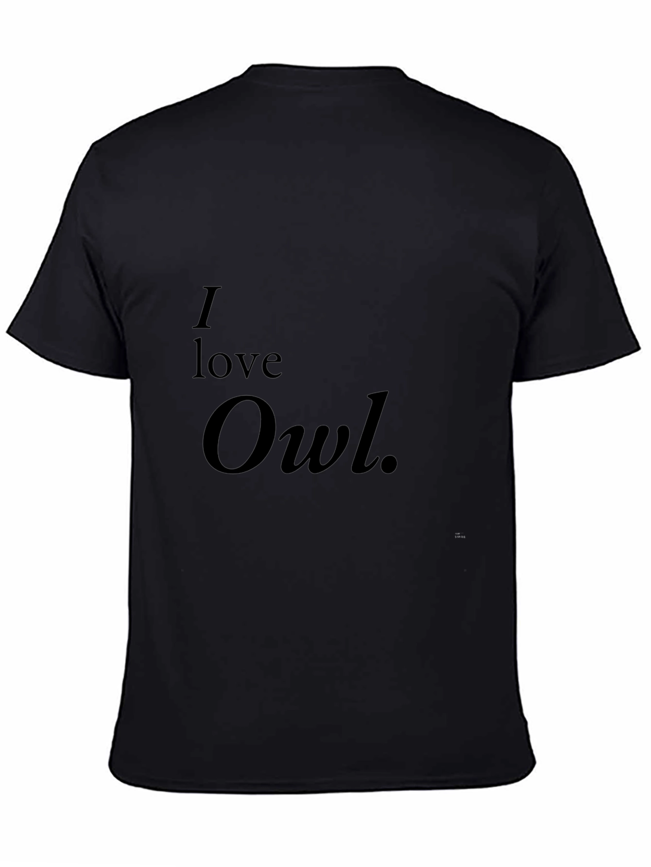 I Love Owl Graphic Black T-Shirt