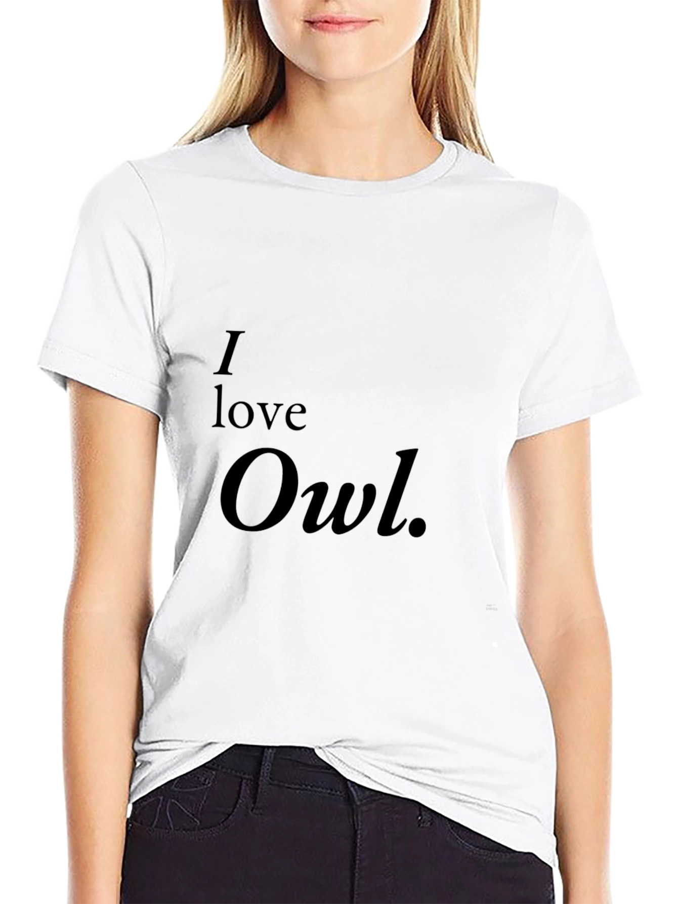I Love Owl Graphic Black T-Shirt