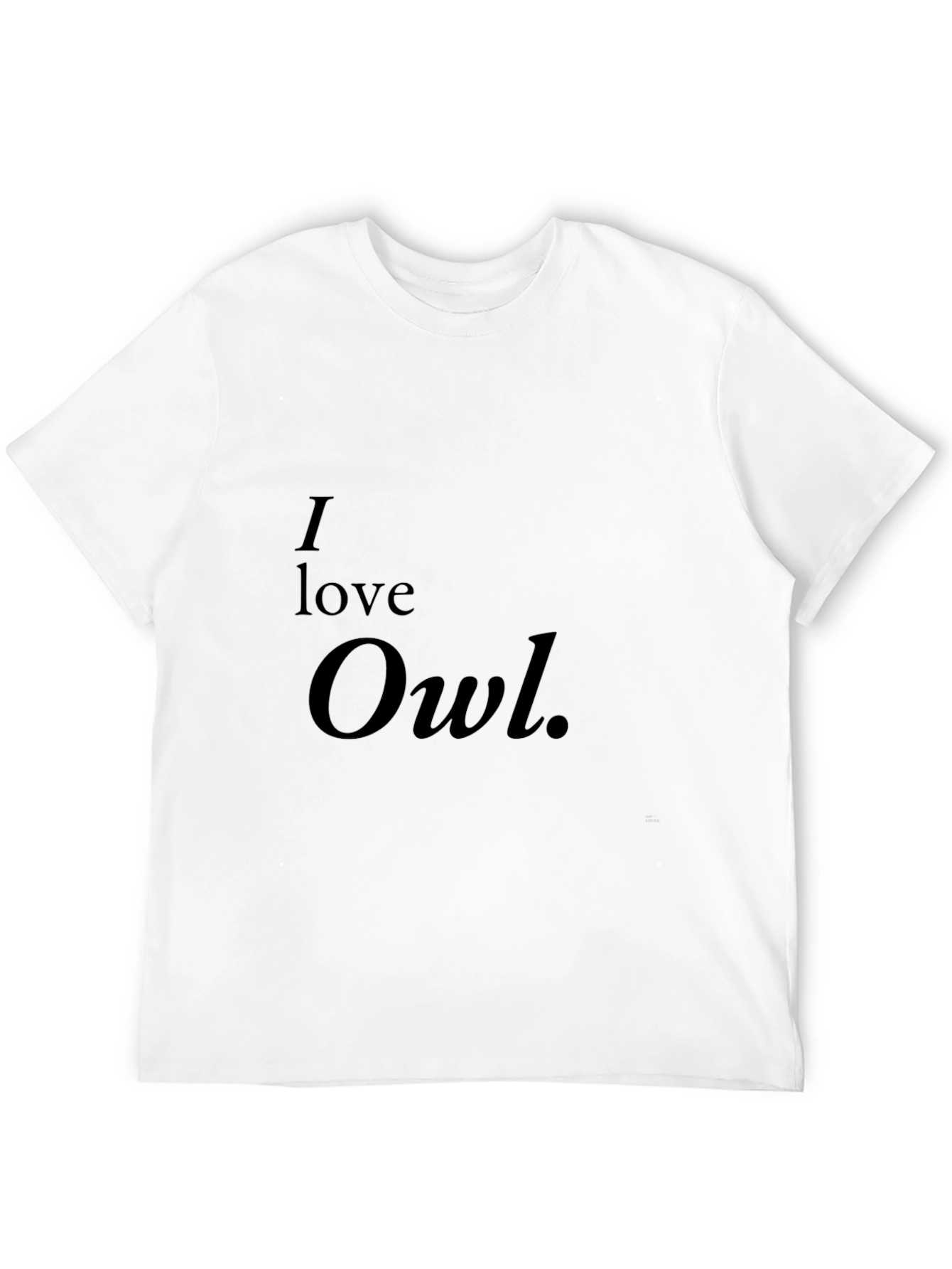 I Love Owl Graphic Black T-Shirt