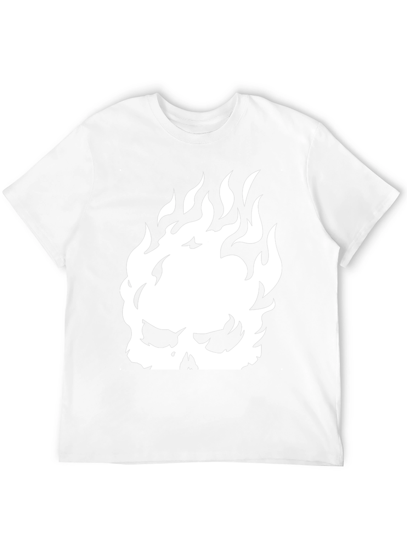 Fiery Skull Graphic Tee - Black Cotton Shirt
