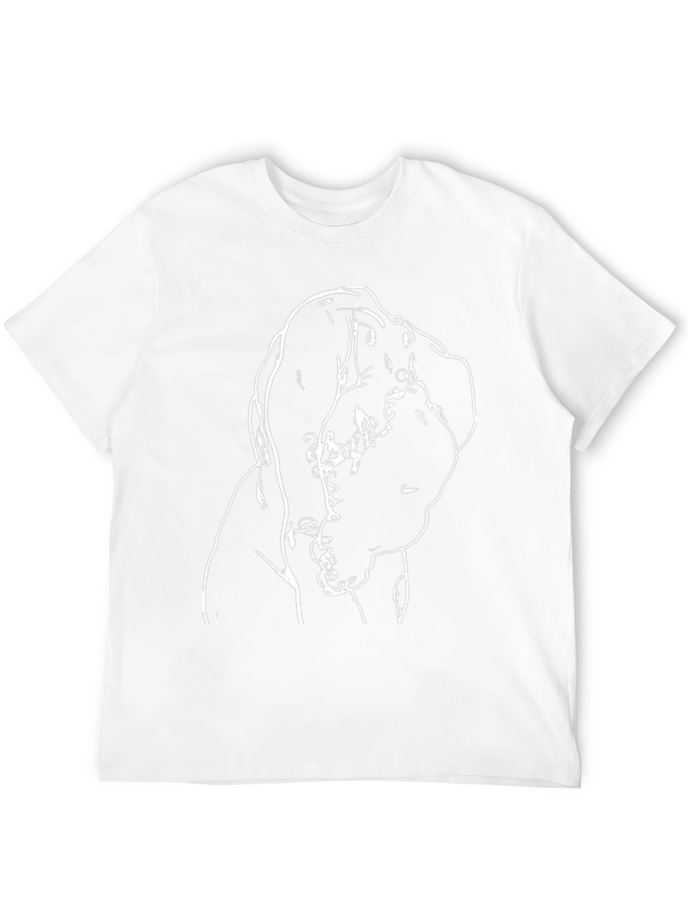 Unique Black T-Shirt with Abstract White Print