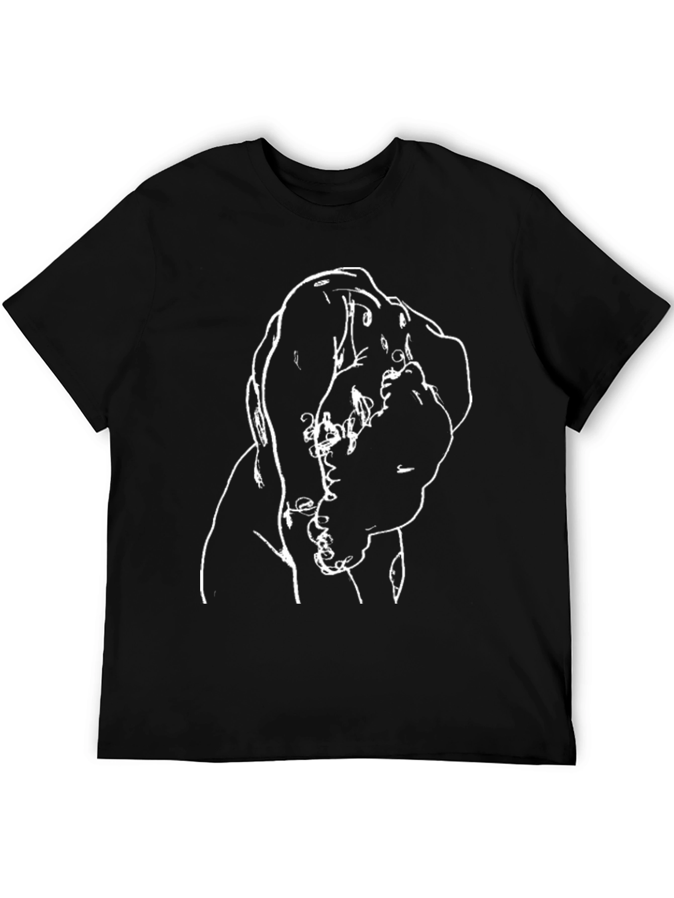 Unique Black T-Shirt with Abstract White Print